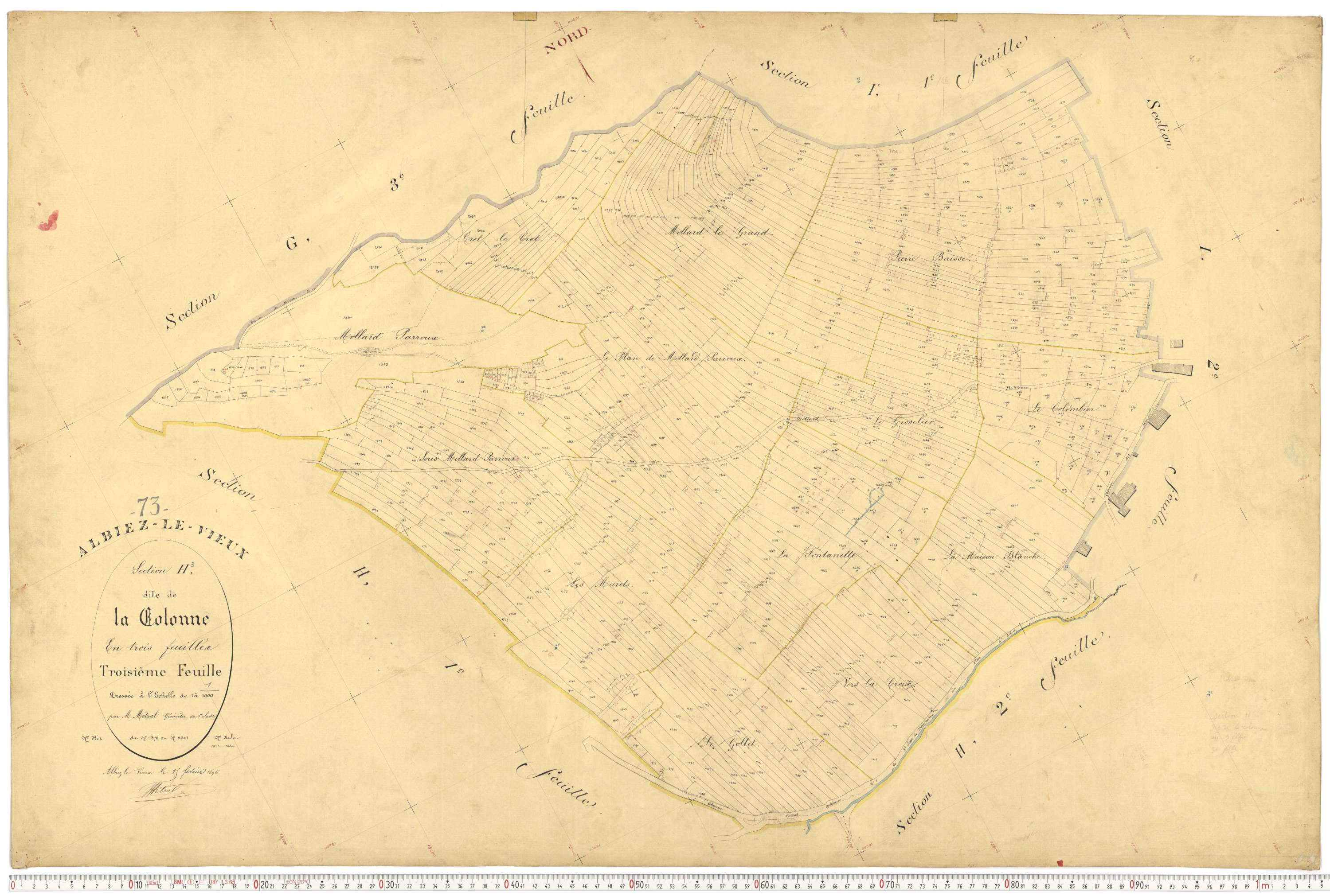 Albiez-Montrond - Plans cadastraux du premier cadastre français.