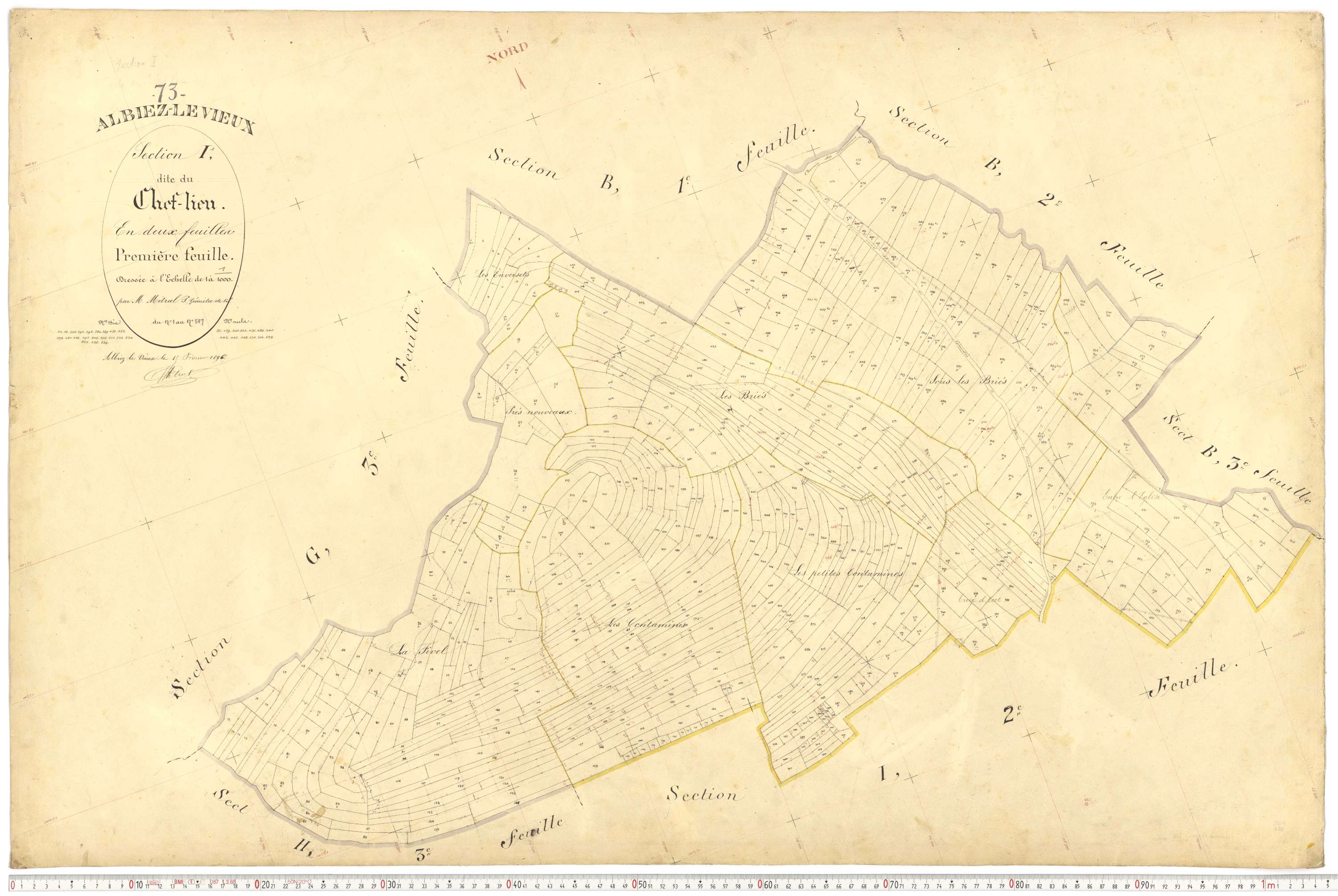 Albiez-Montrond - Plans cadastraux du premier cadastre français.
