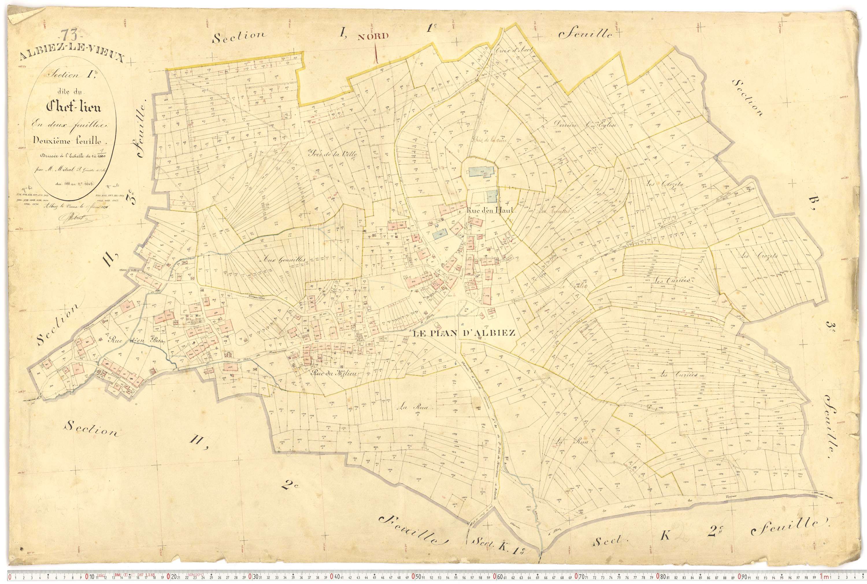 Albiez-Montrond - Plans cadastraux du premier cadastre français.