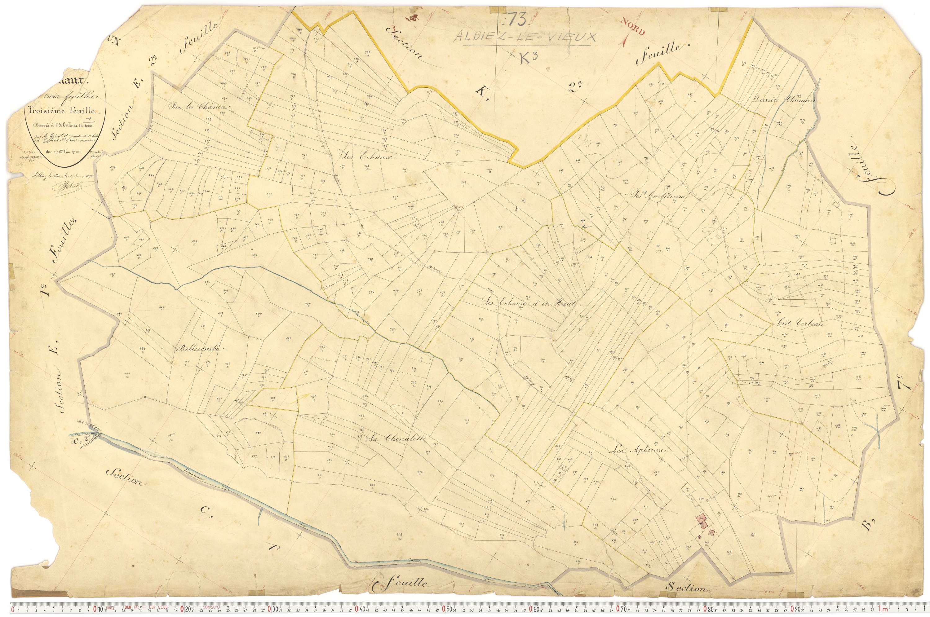 Albiez-Montrond - Plans cadastraux du premier cadastre français.