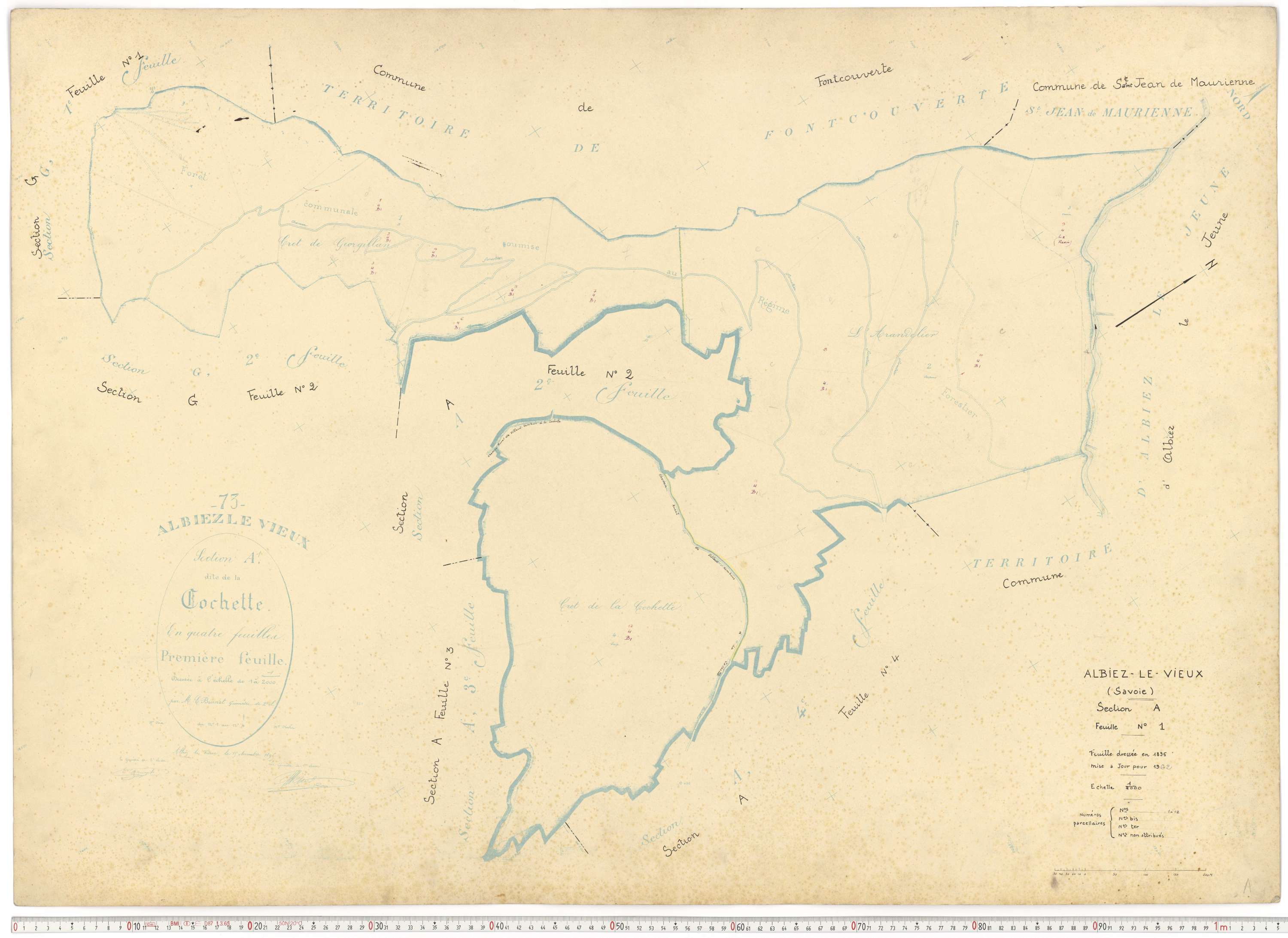 Albiez-Montrond - Plans cadastraux du cadastre rénové.