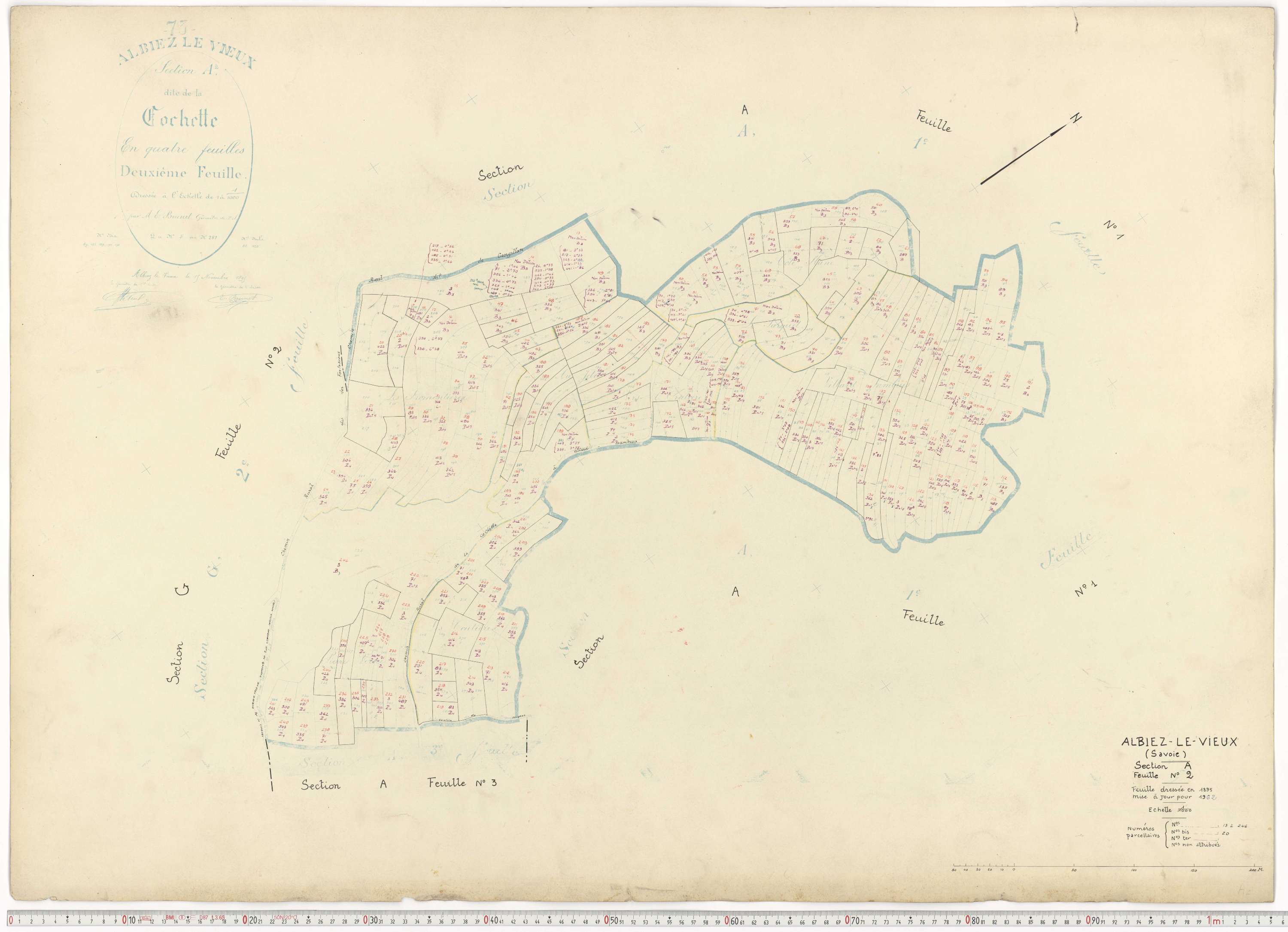Albiez-Montrond - Plans cadastraux du cadastre rénové.