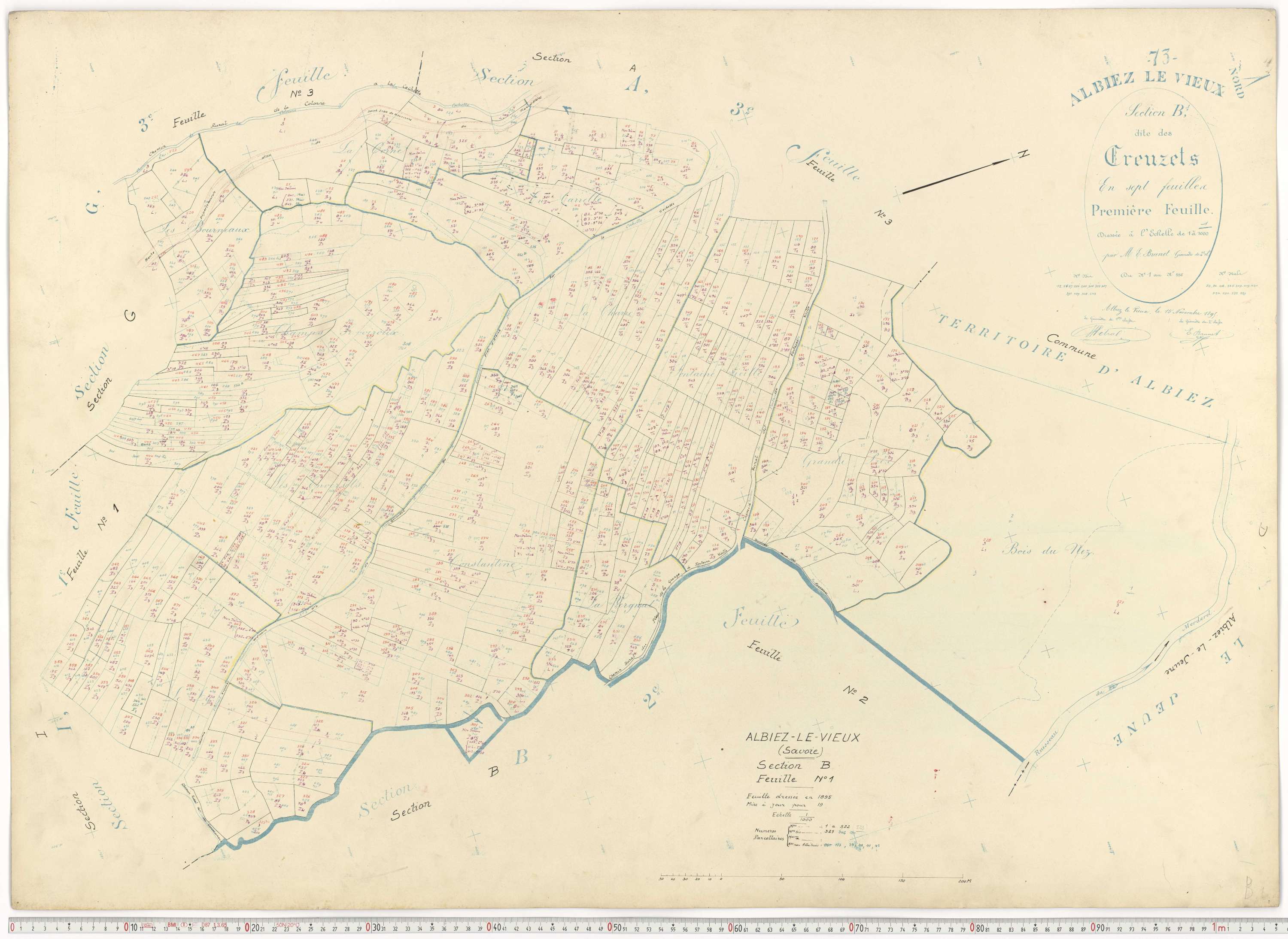 Albiez-Montrond - Plans cadastraux du cadastre rénové.