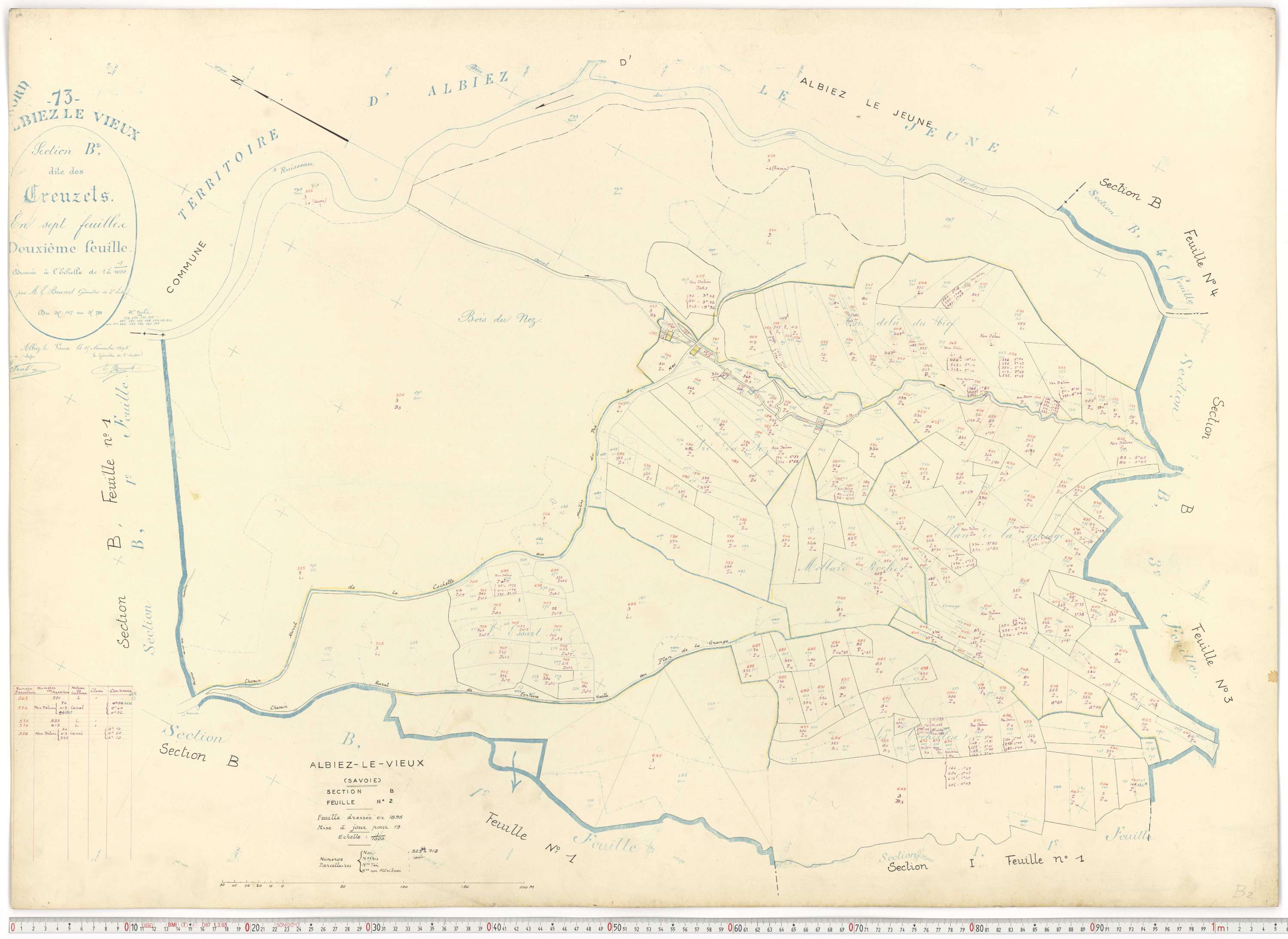 Albiez-Montrond - Plans cadastraux du cadastre rénové.