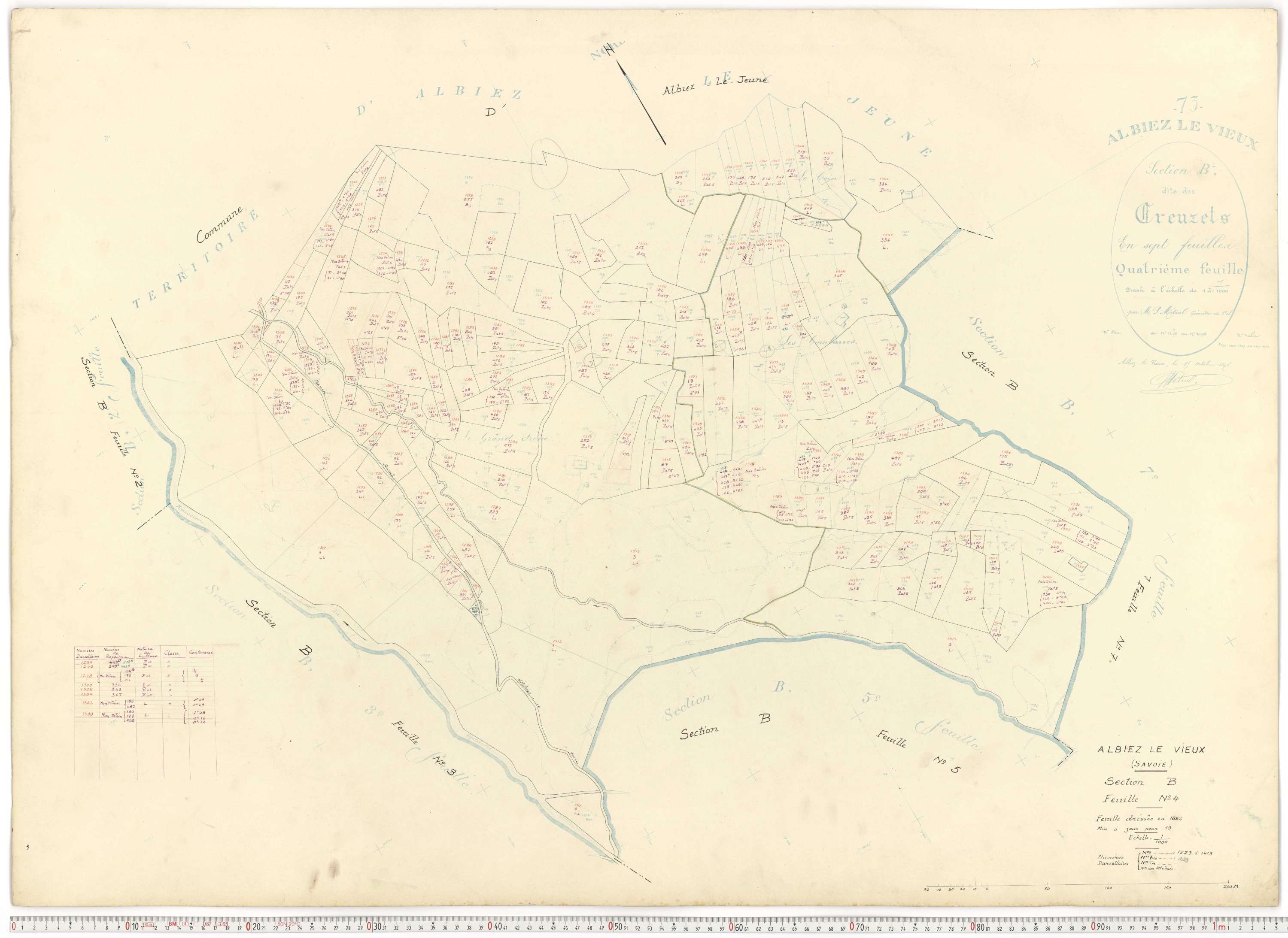 Albiez-Montrond - Plans cadastraux du cadastre rénové.