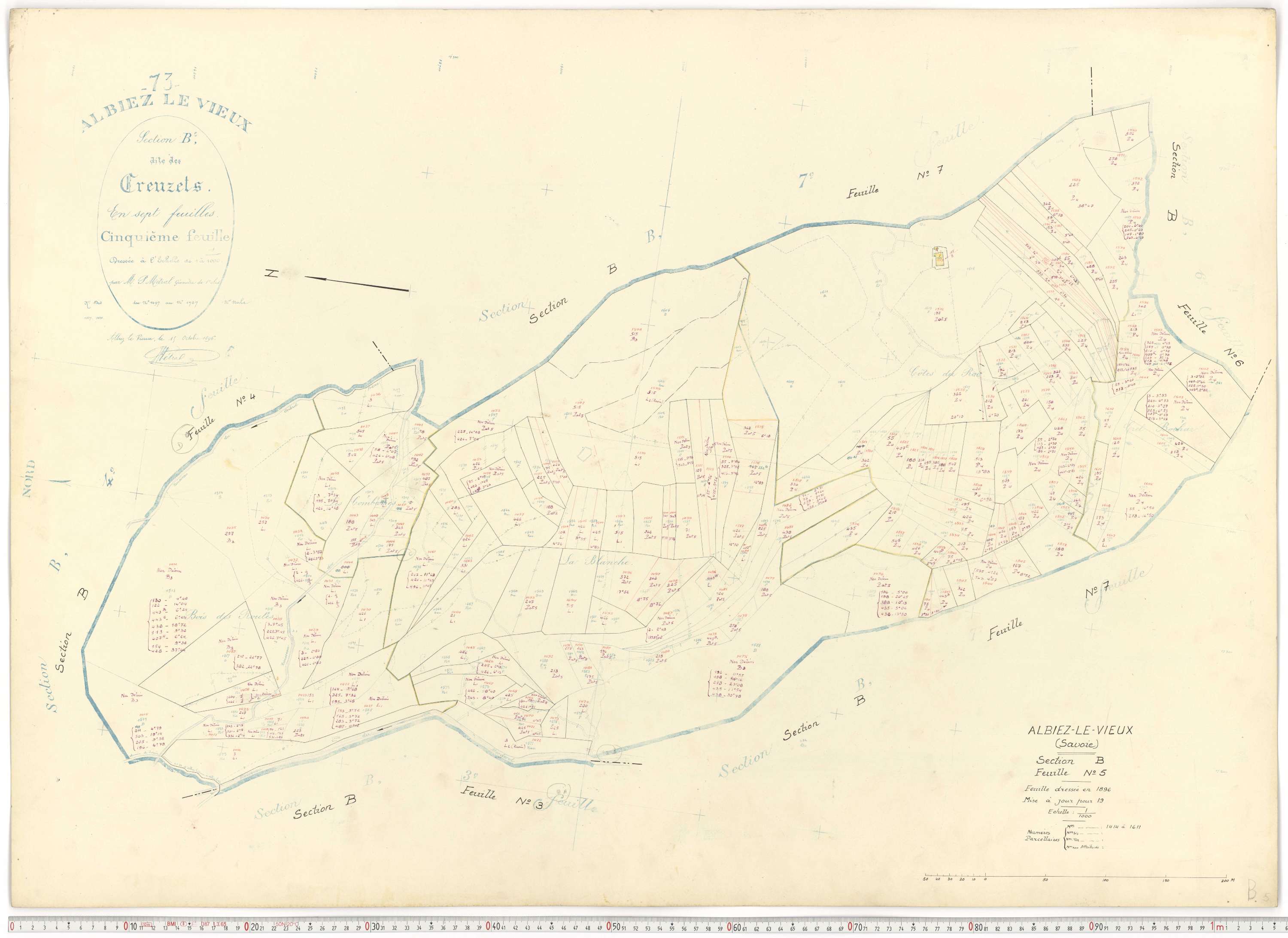Albiez-Montrond - Plans cadastraux du cadastre rénové.