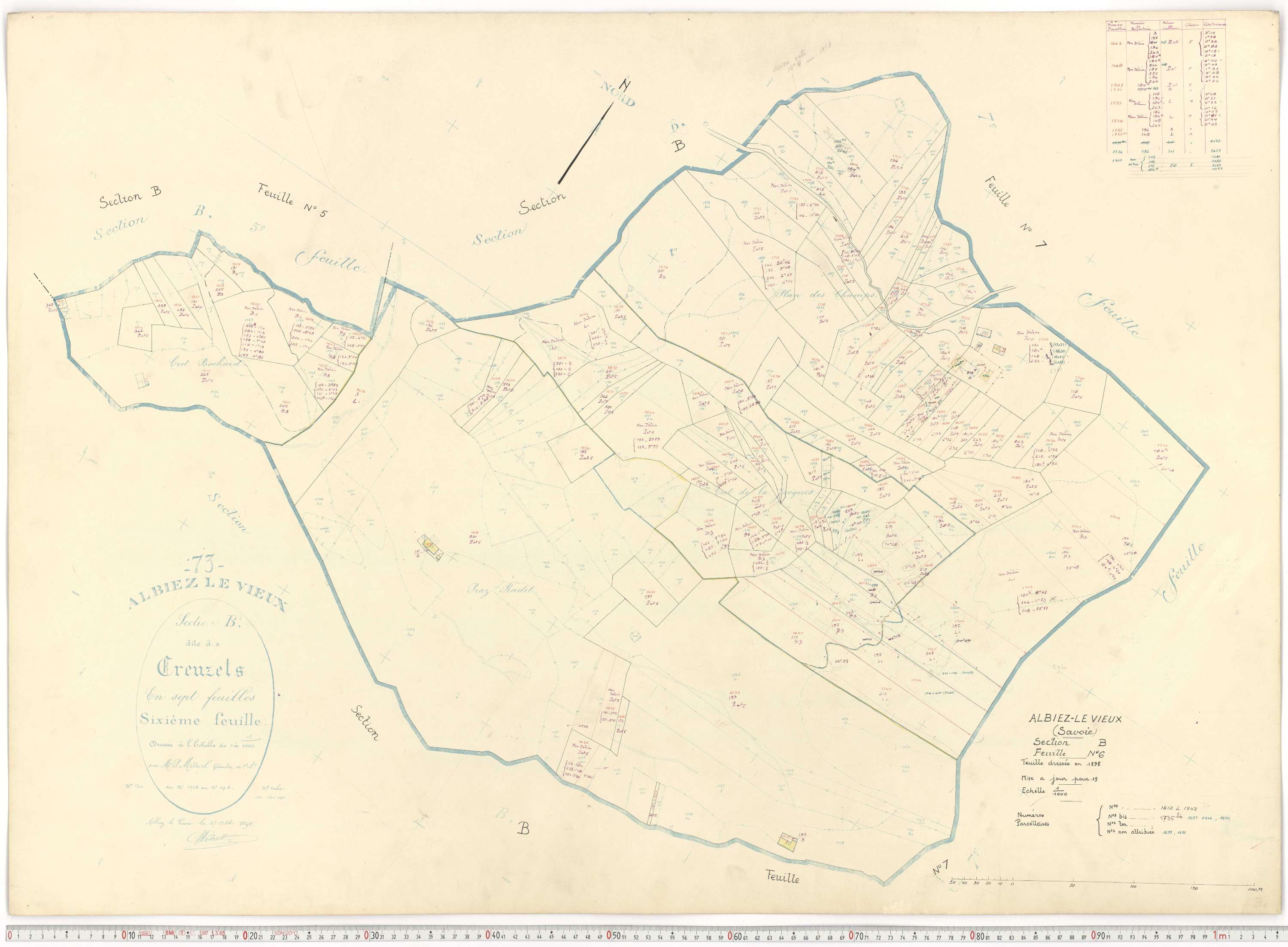 Albiez-Montrond - Plans cadastraux du cadastre rénové.