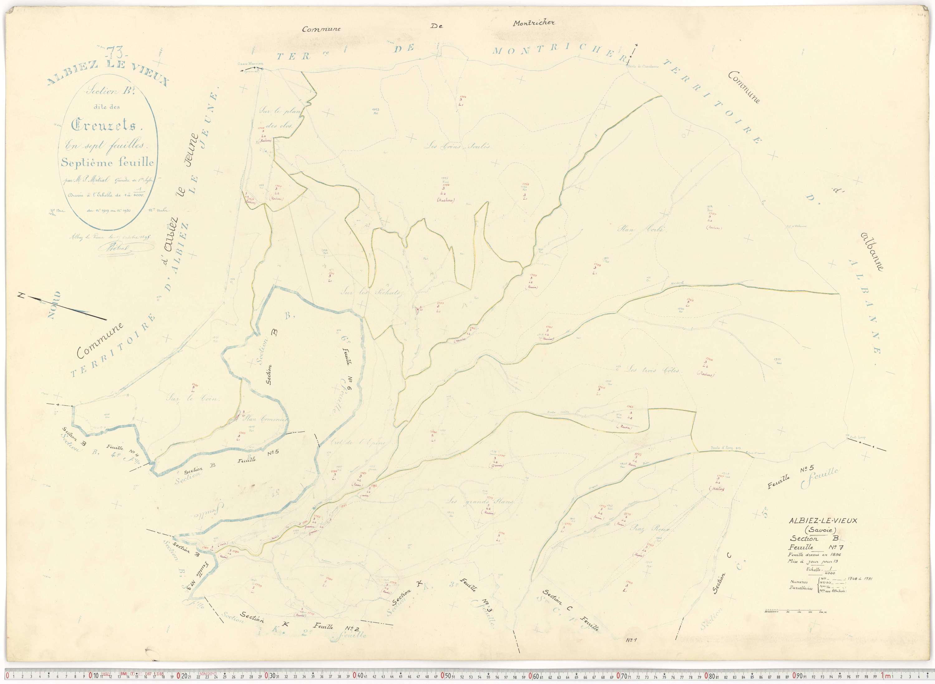 Albiez-Montrond - Plans cadastraux du cadastre rénové.