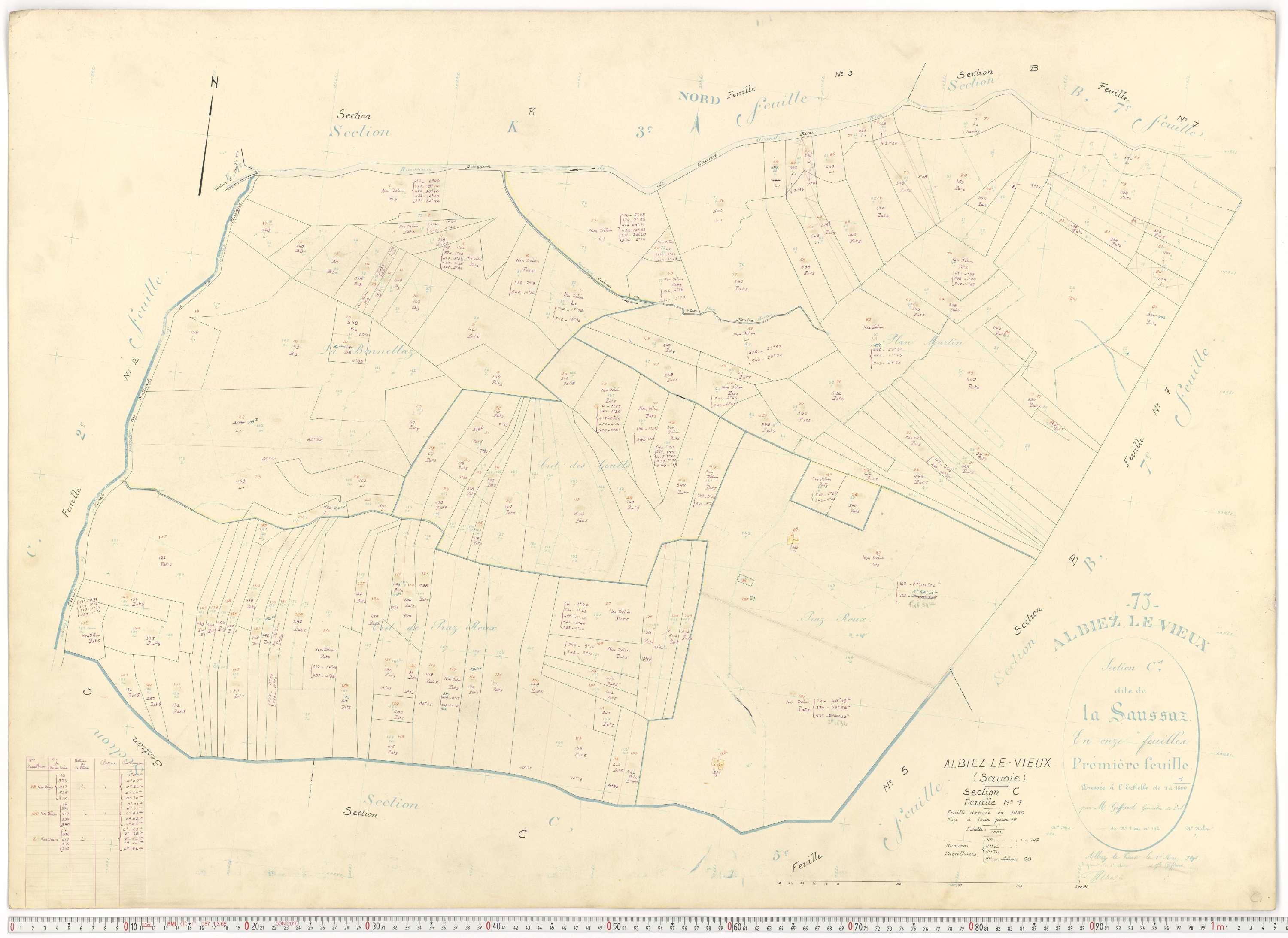 Albiez-Montrond - Plans cadastraux du cadastre rénové.