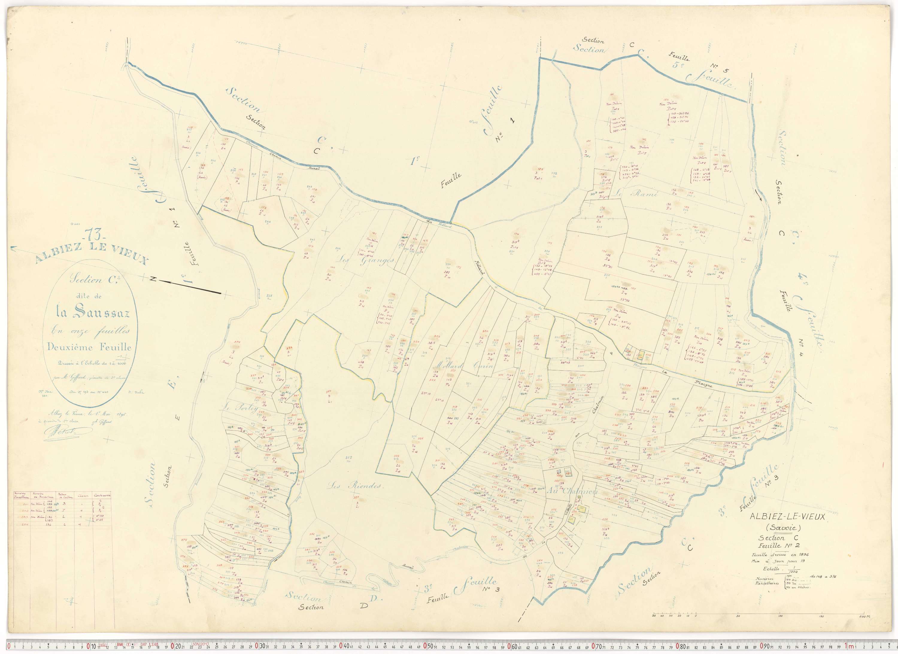 Albiez-Montrond - Plans cadastraux du cadastre rénové.