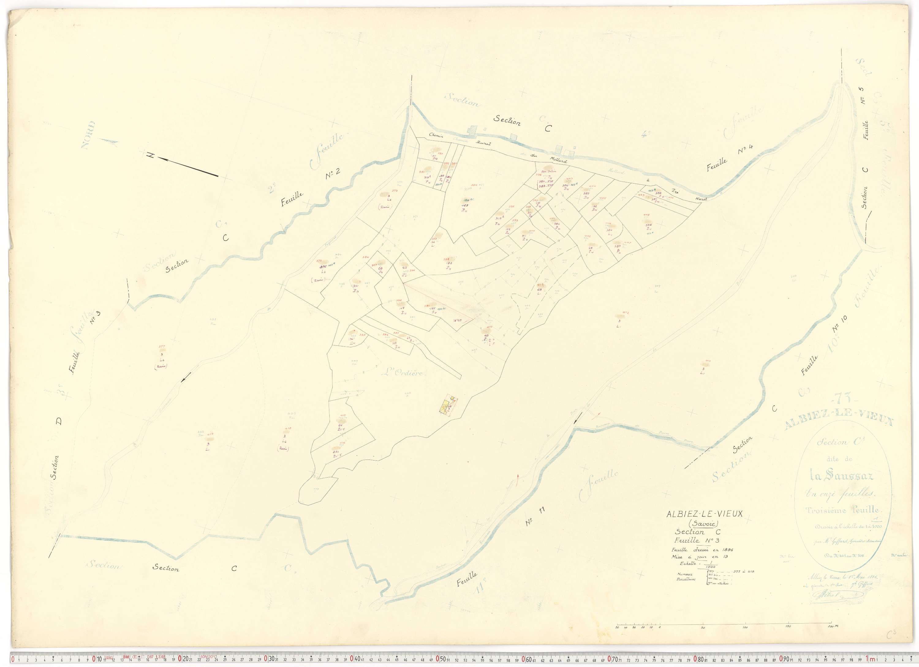 Albiez-Montrond - Plans cadastraux du cadastre rénové.