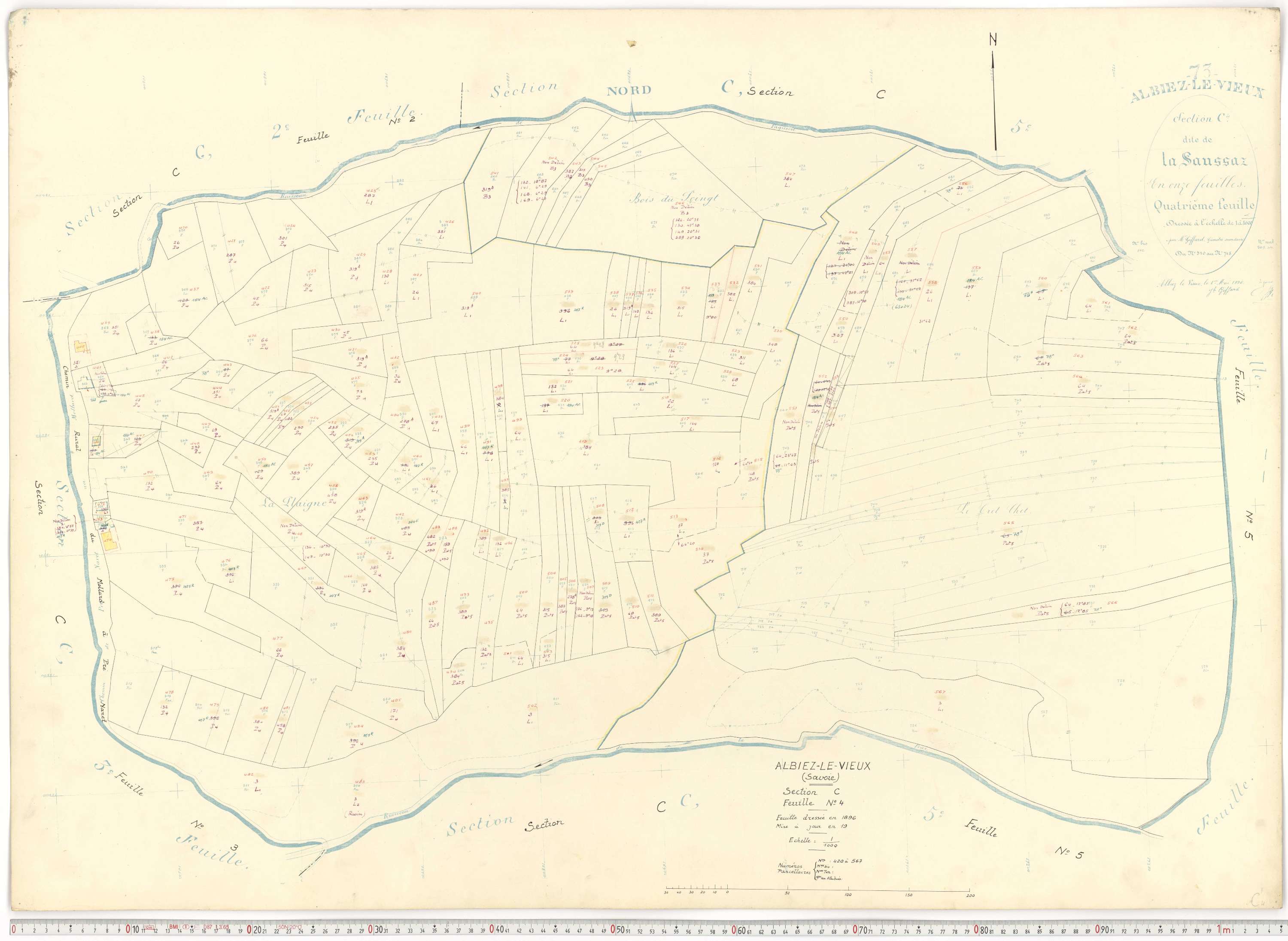 Albiez-Montrond - Plans cadastraux du cadastre rénové.