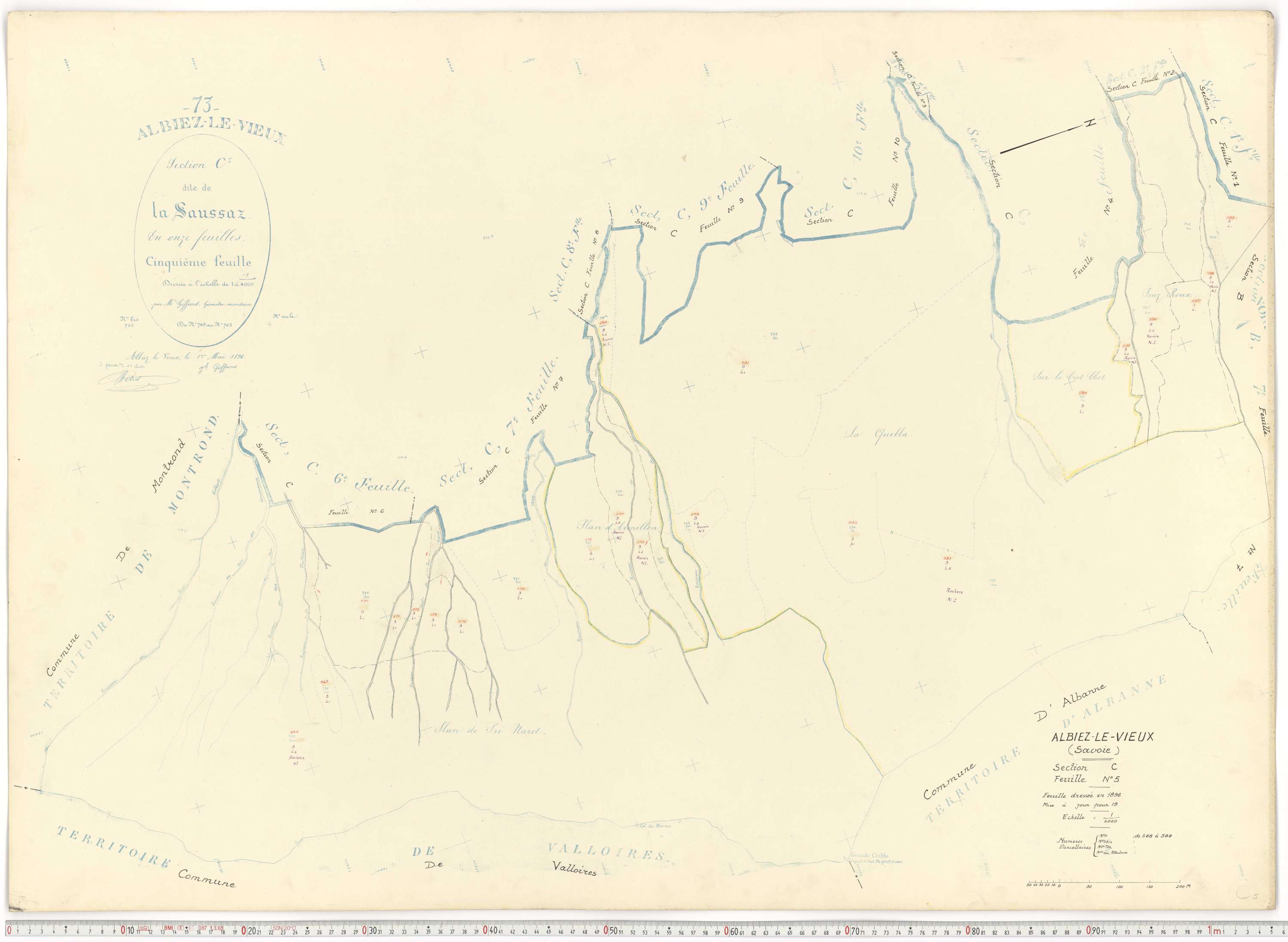 Albiez-Montrond - Plans cadastraux du cadastre rénové.