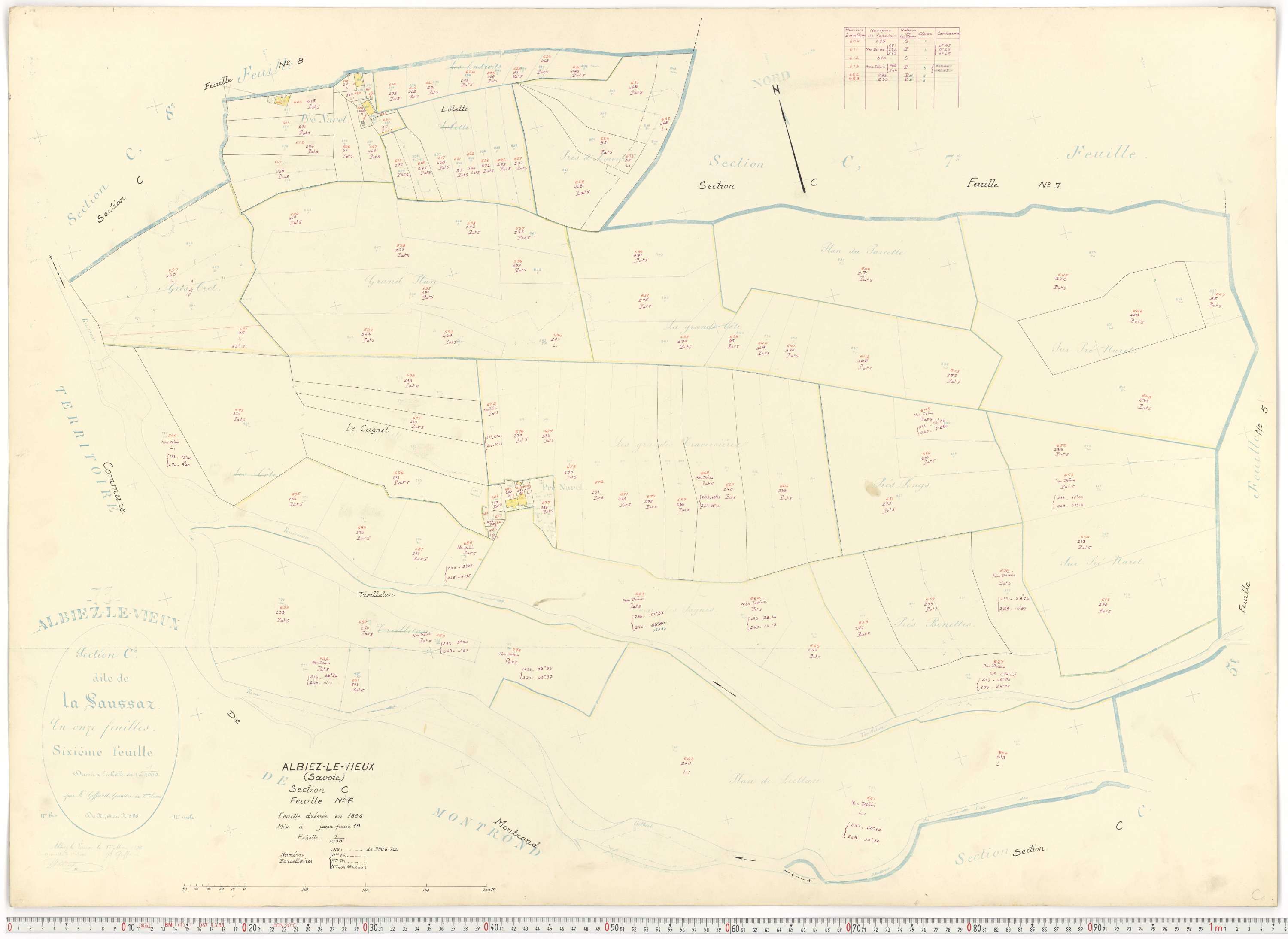 Albiez-Montrond - Plans cadastraux du cadastre rénové.