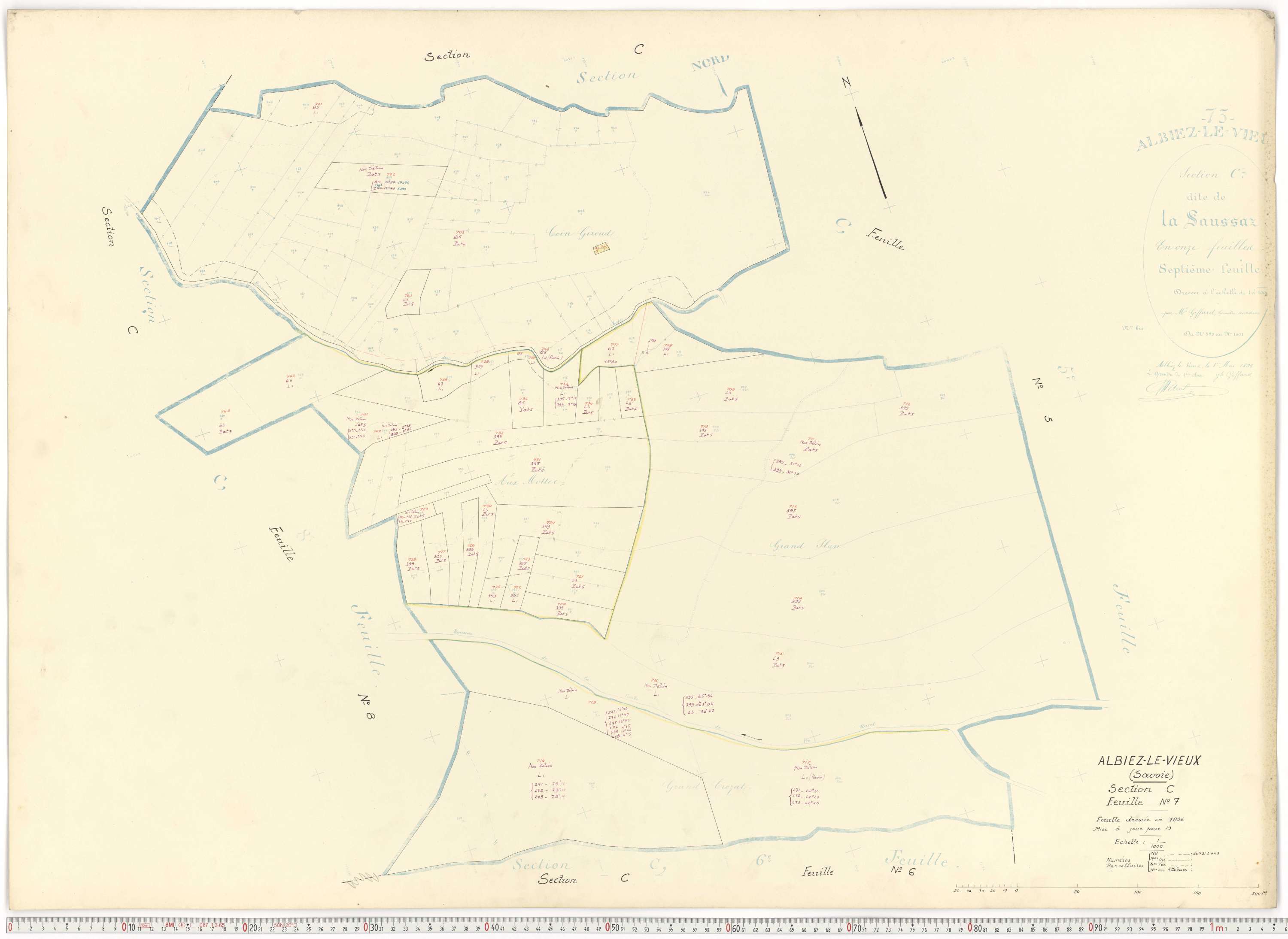 Albiez-Montrond - Plans cadastraux du cadastre rénové.