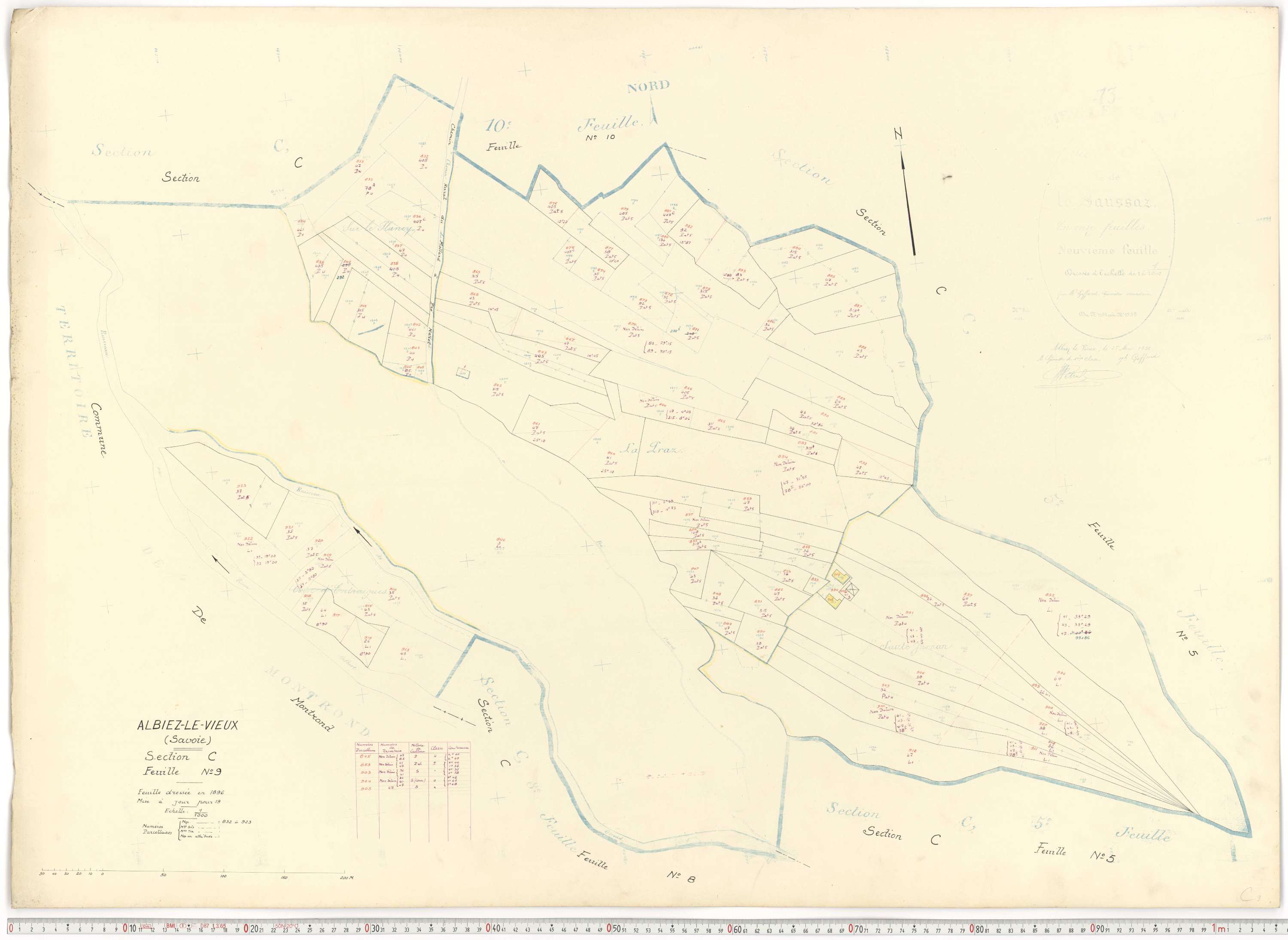 Albiez-Montrond - Plans cadastraux du cadastre rénové.