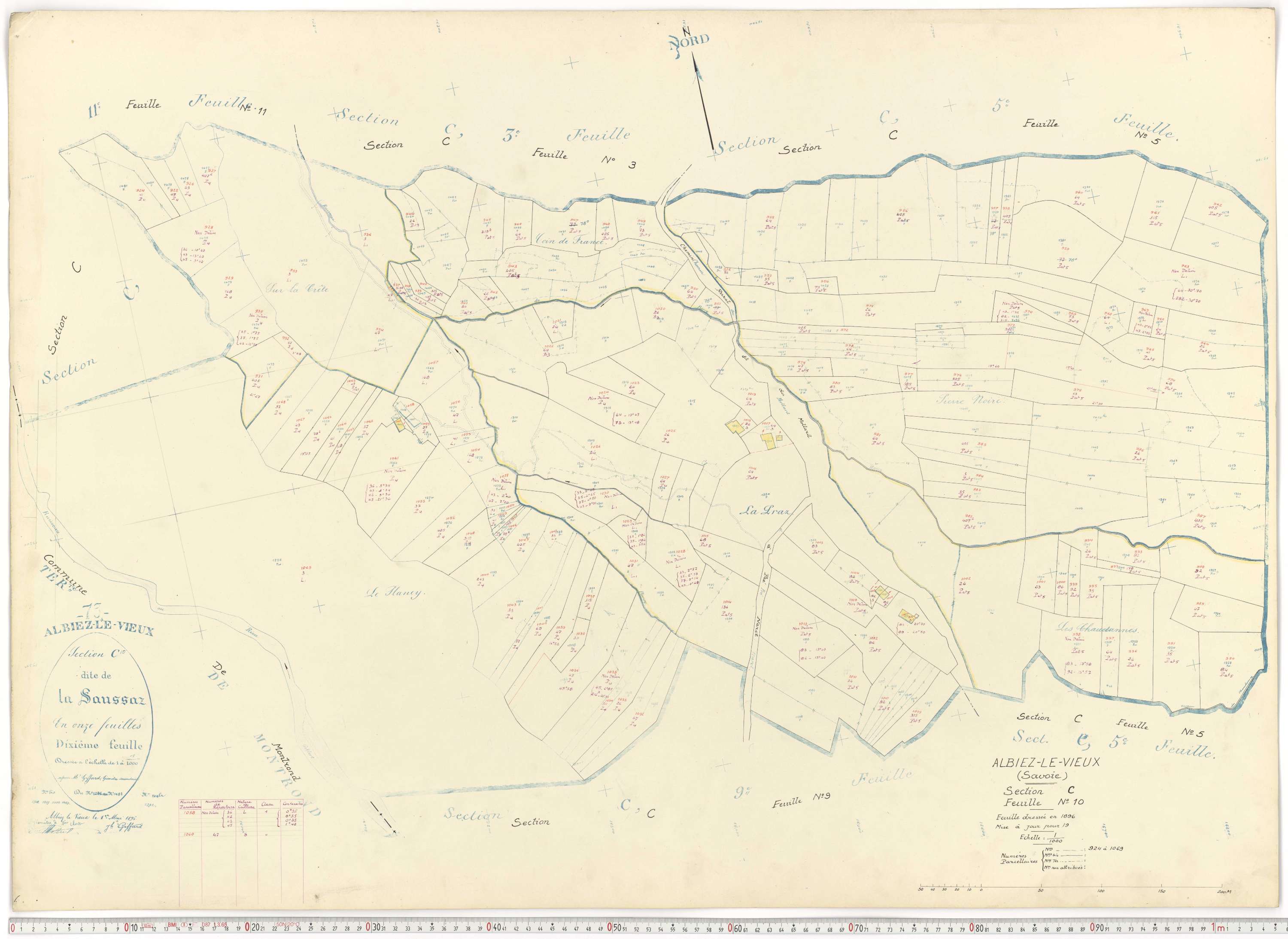 Albiez-Montrond - Plans cadastraux du cadastre rénové.