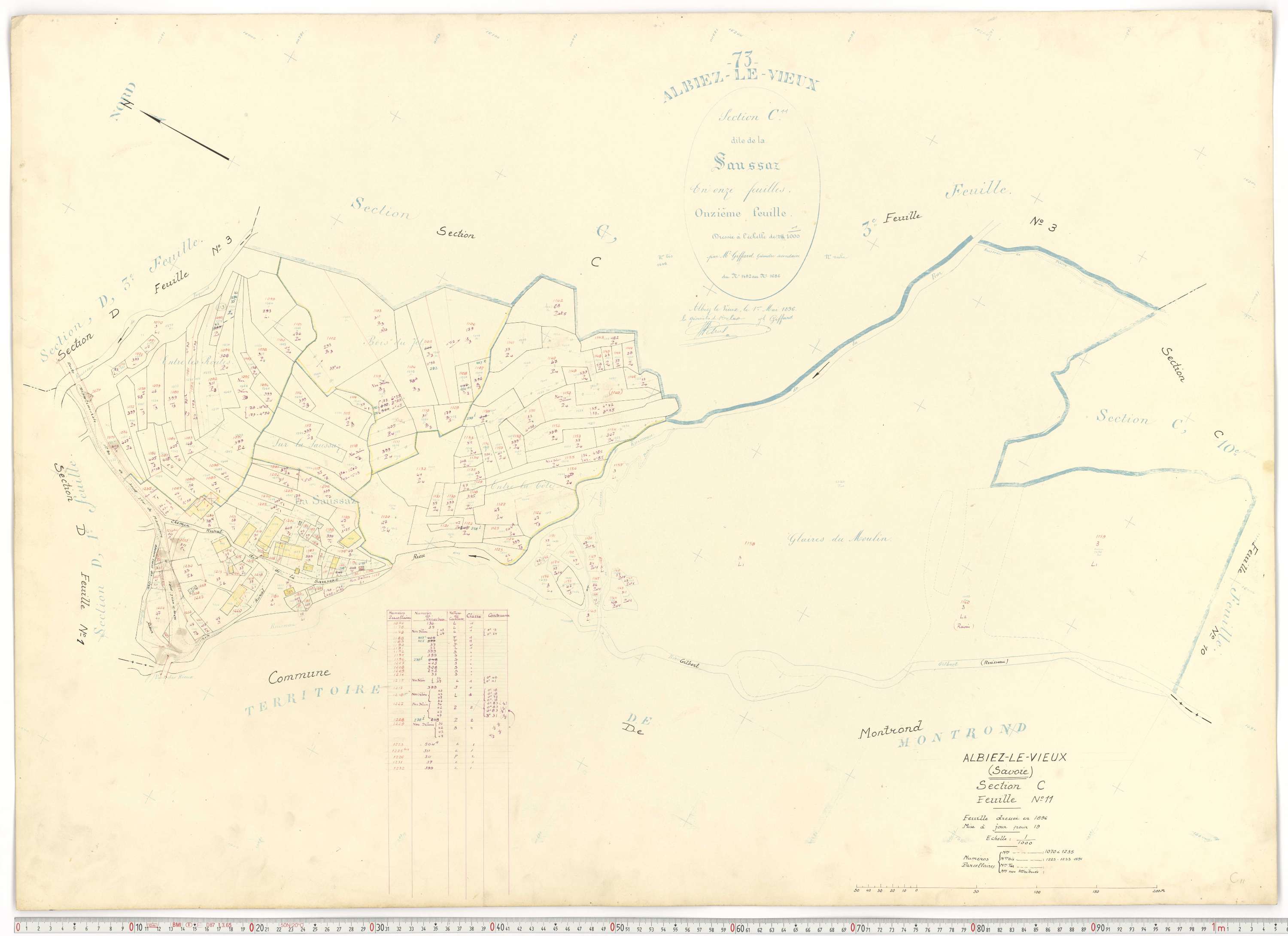 Albiez-Montrond - Plans cadastraux du cadastre rénové.
