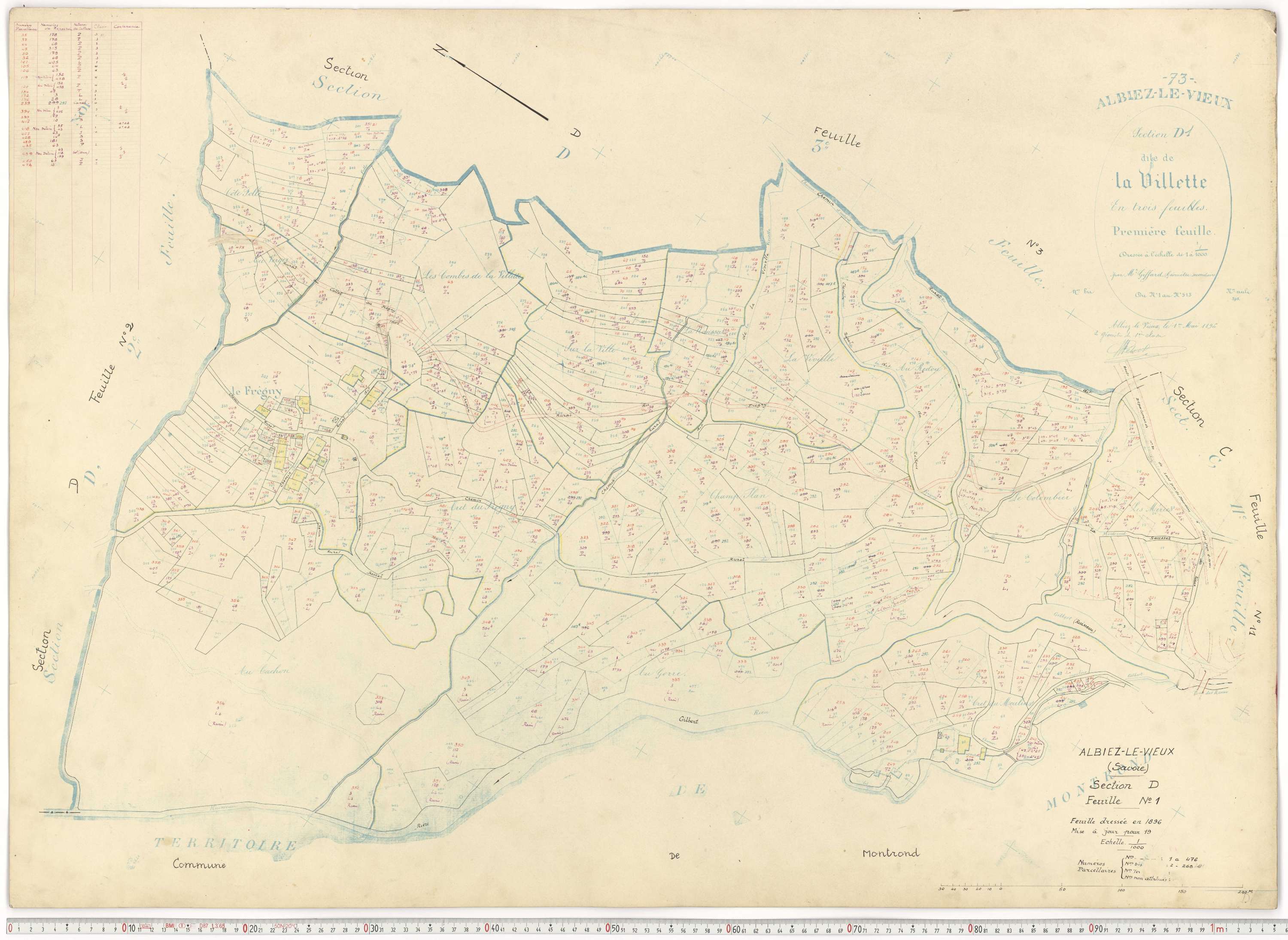 Albiez-Montrond - Plans cadastraux du cadastre rénové.
