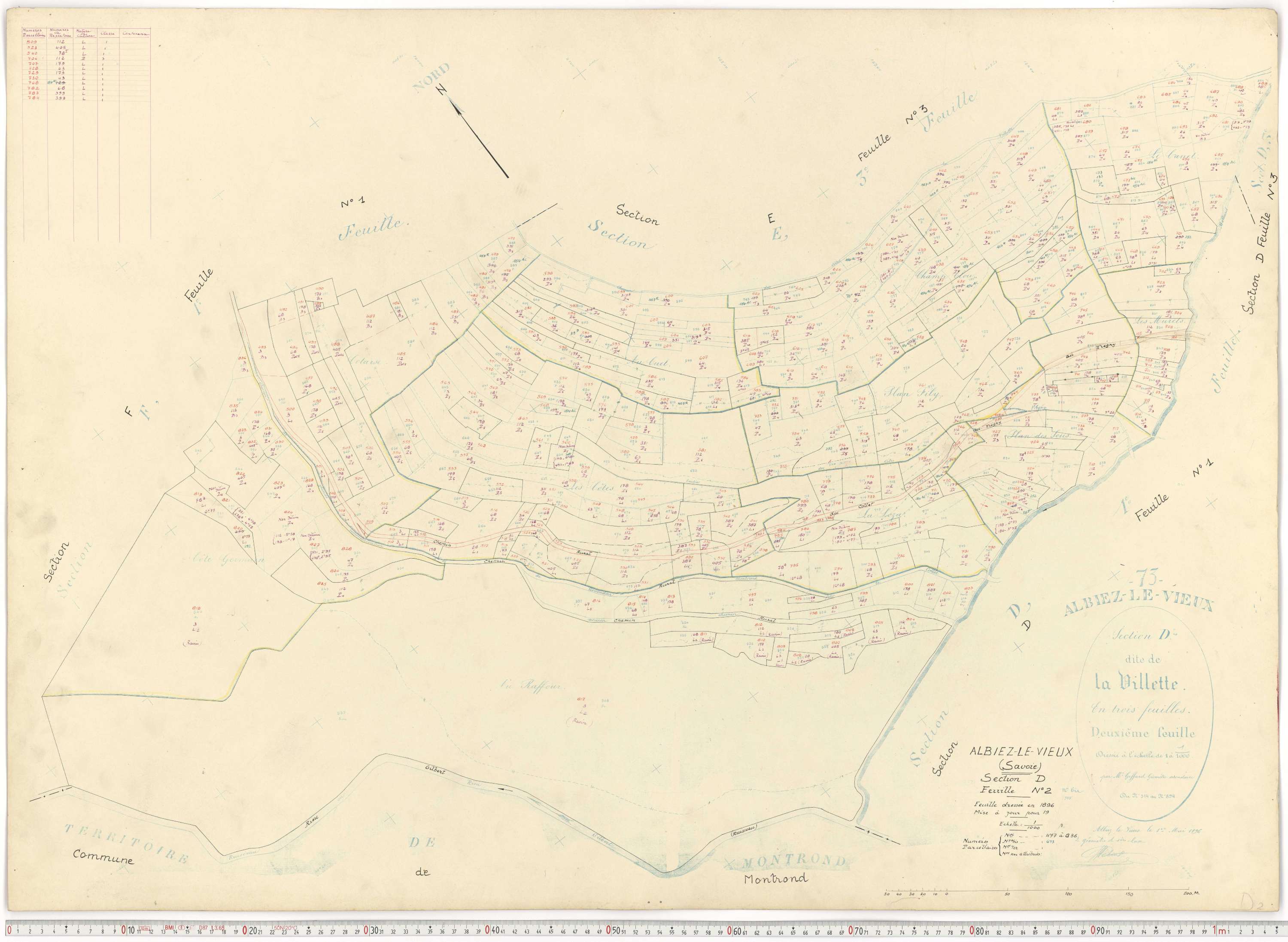 Albiez-Montrond - Plans cadastraux du cadastre rénové.