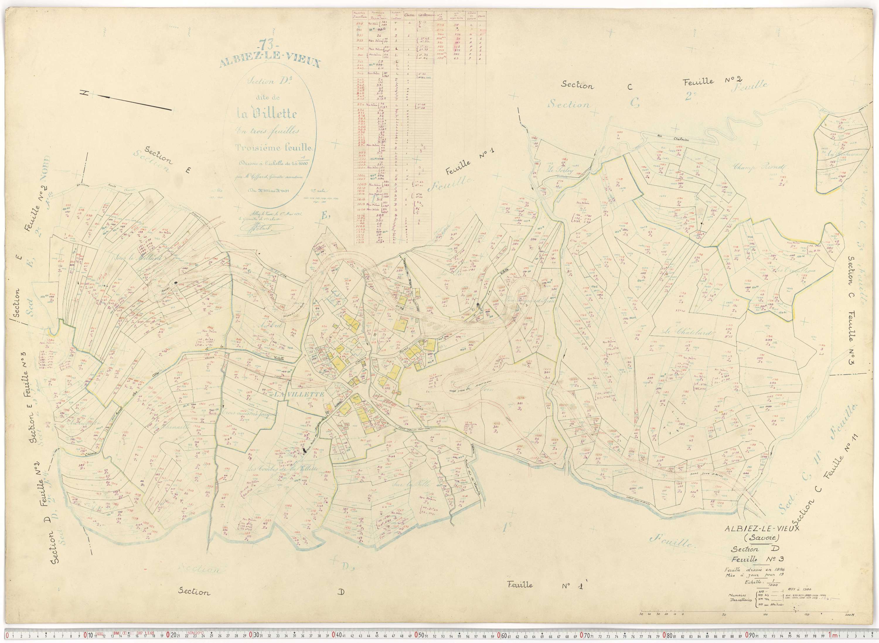 Albiez-Montrond - Plans cadastraux du cadastre rénové.