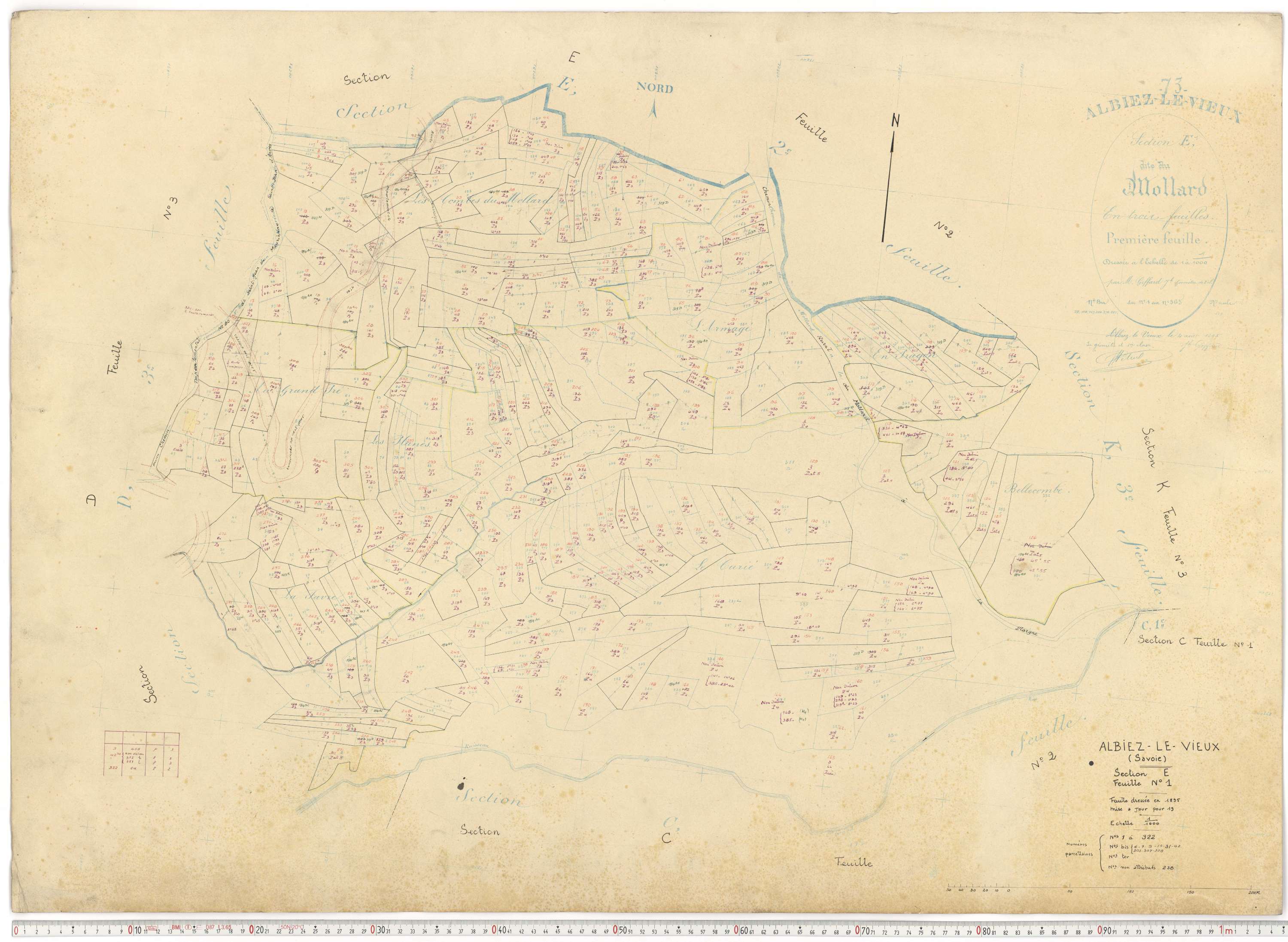 Albiez-Montrond - Plans cadastraux du cadastre rénové.