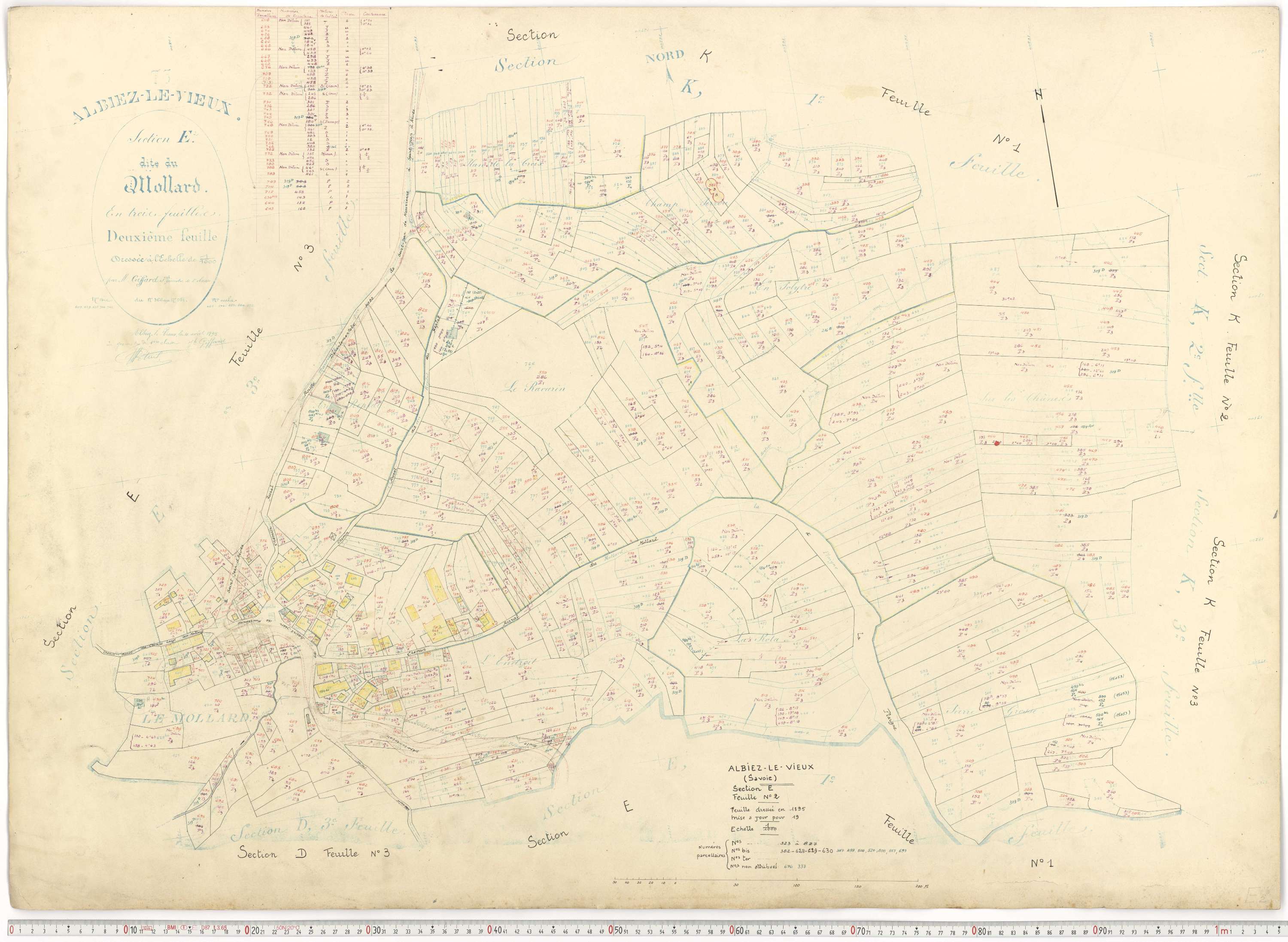 Albiez-Montrond - Plans cadastraux du cadastre rénové.
