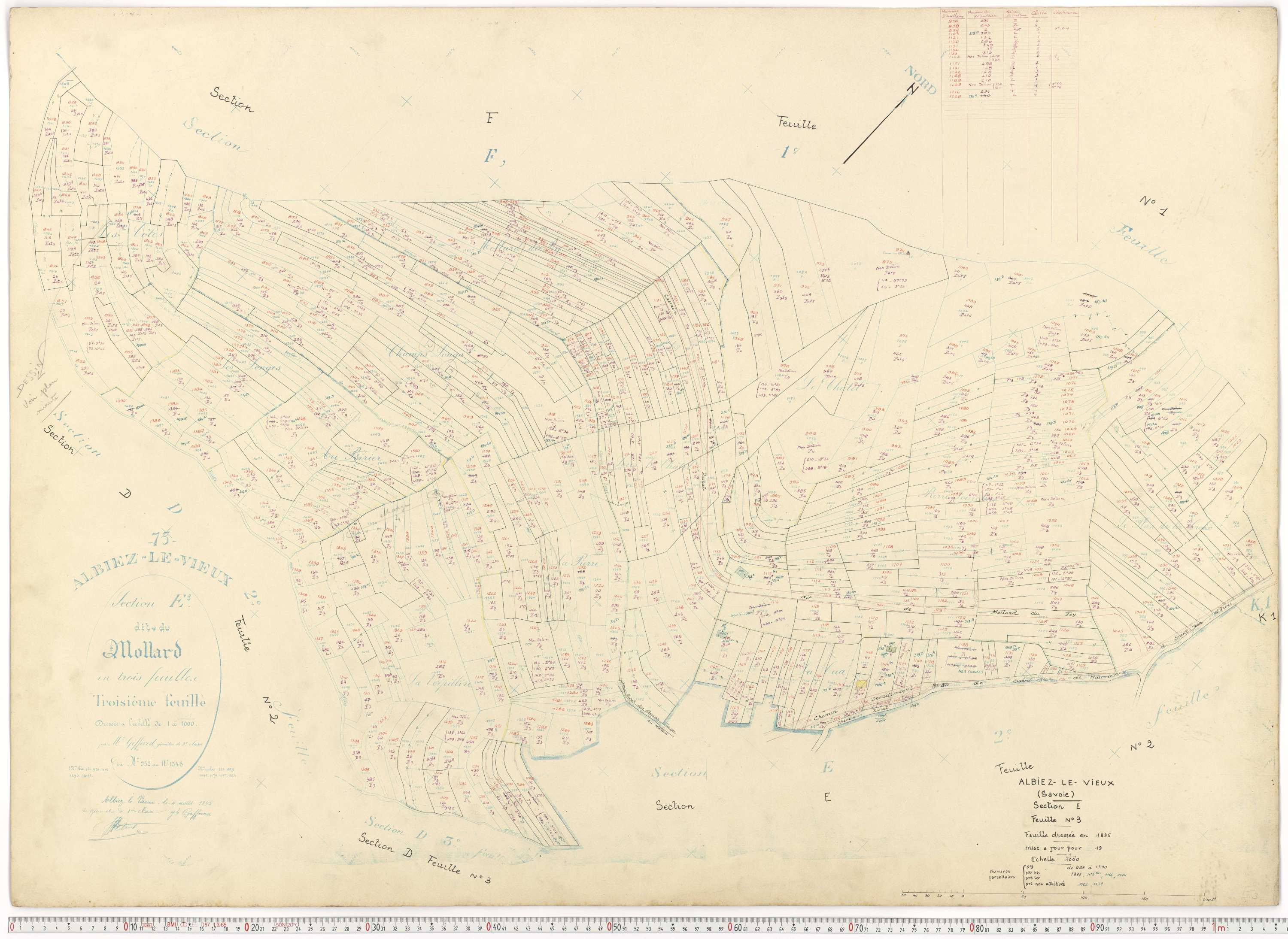 Albiez-Montrond - Plans cadastraux du cadastre rénové.