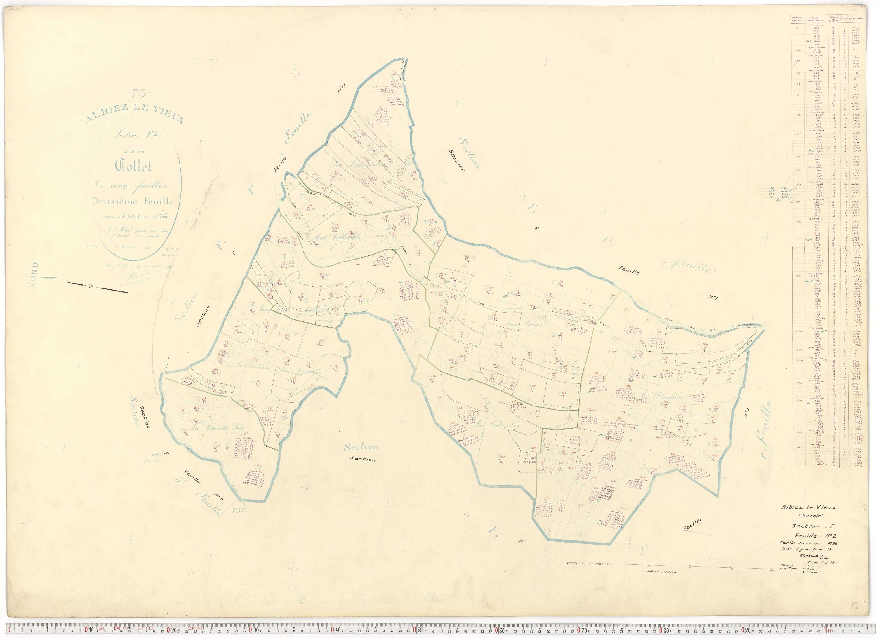 Albiez-Montrond - Plans cadastraux du cadastre rénové.
