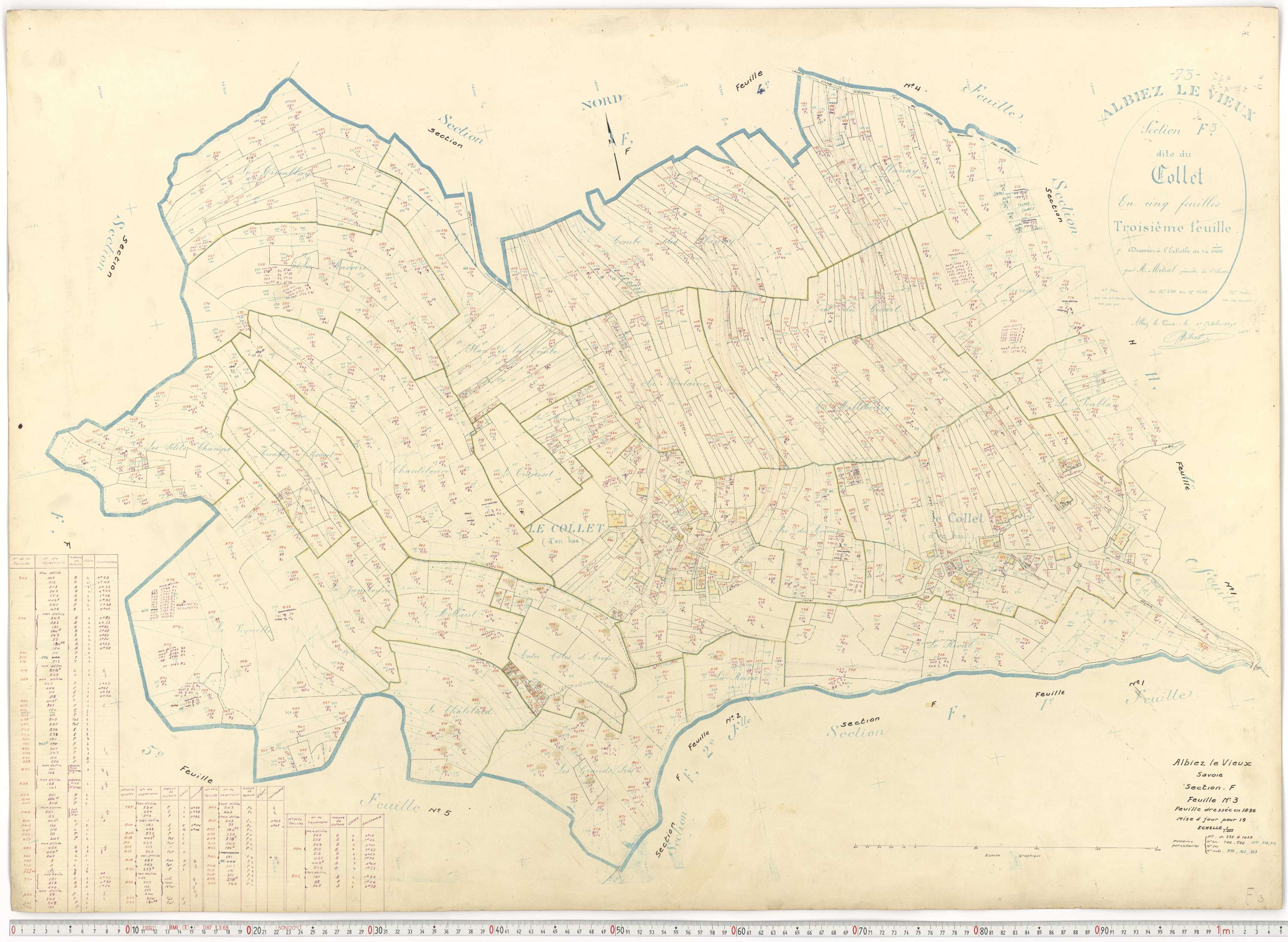 Albiez-Montrond - Plans cadastraux du cadastre rénové.