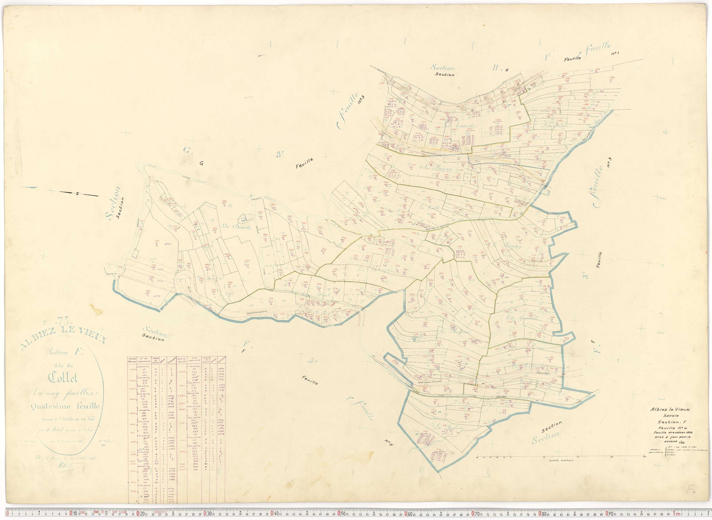 Albiez-Montrond - Plans cadastraux du cadastre rénové.