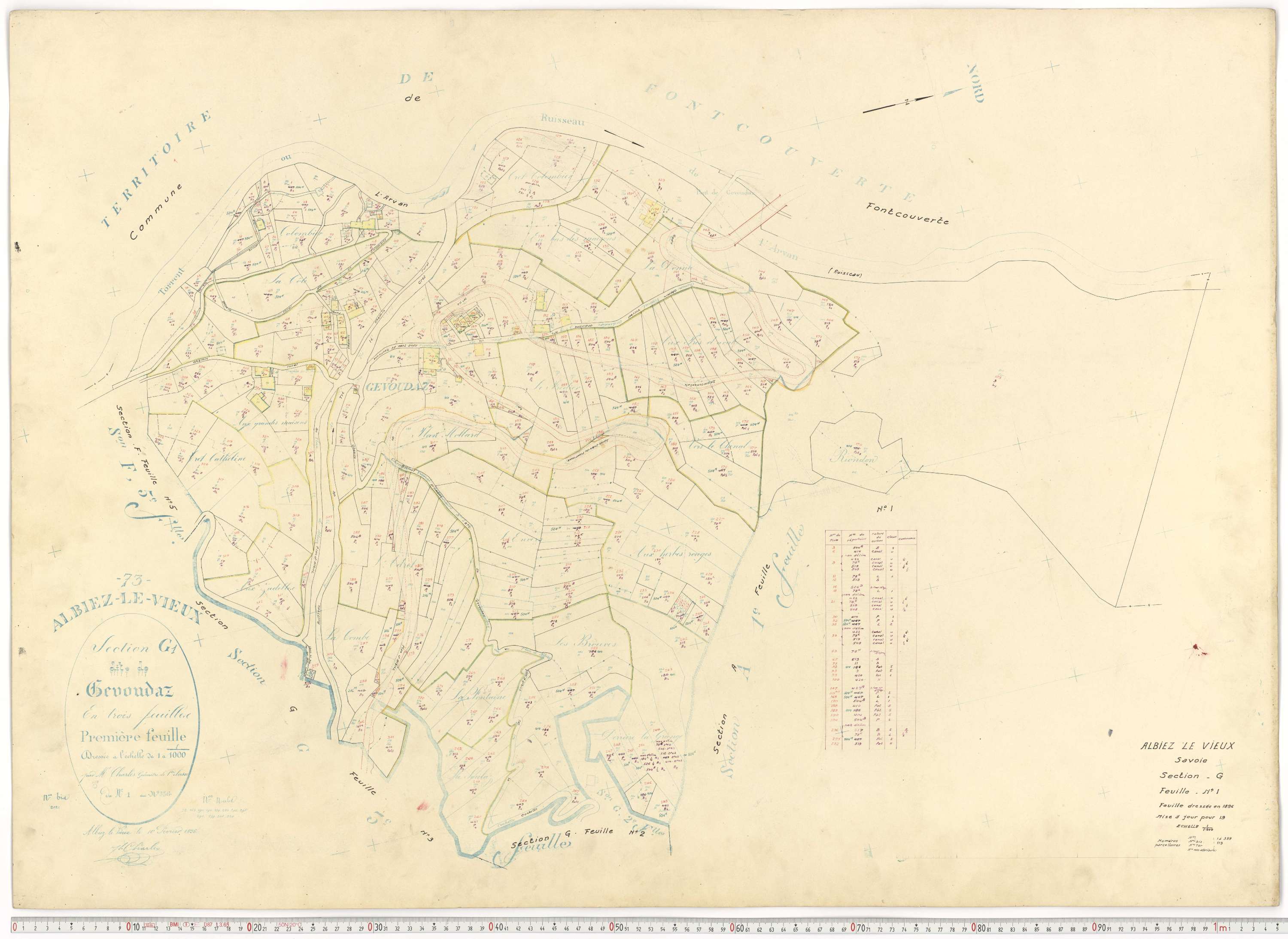 Albiez-Montrond - Plans cadastraux du cadastre rénové.