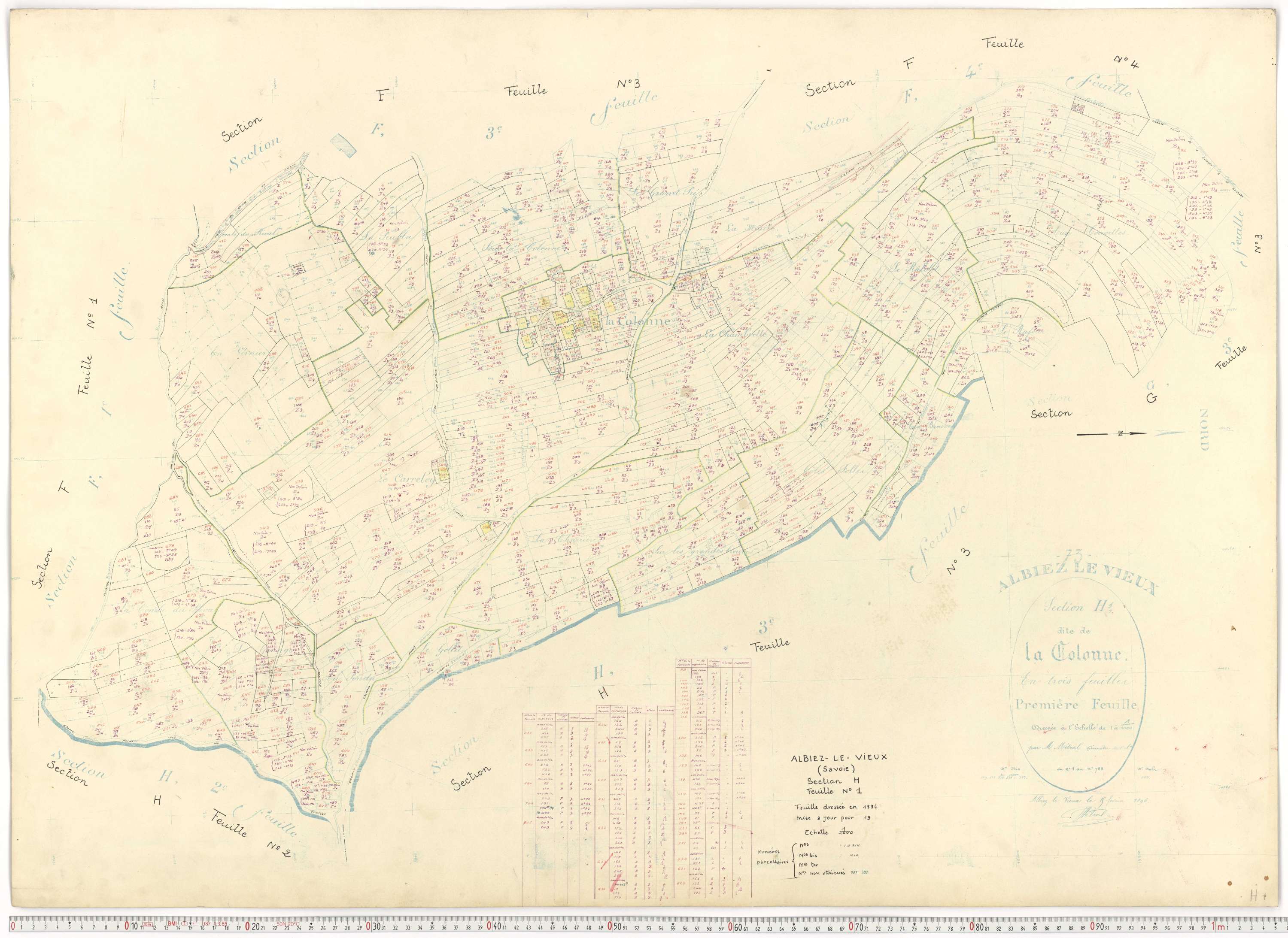 Albiez-Montrond - Plans cadastraux du cadastre rénové.