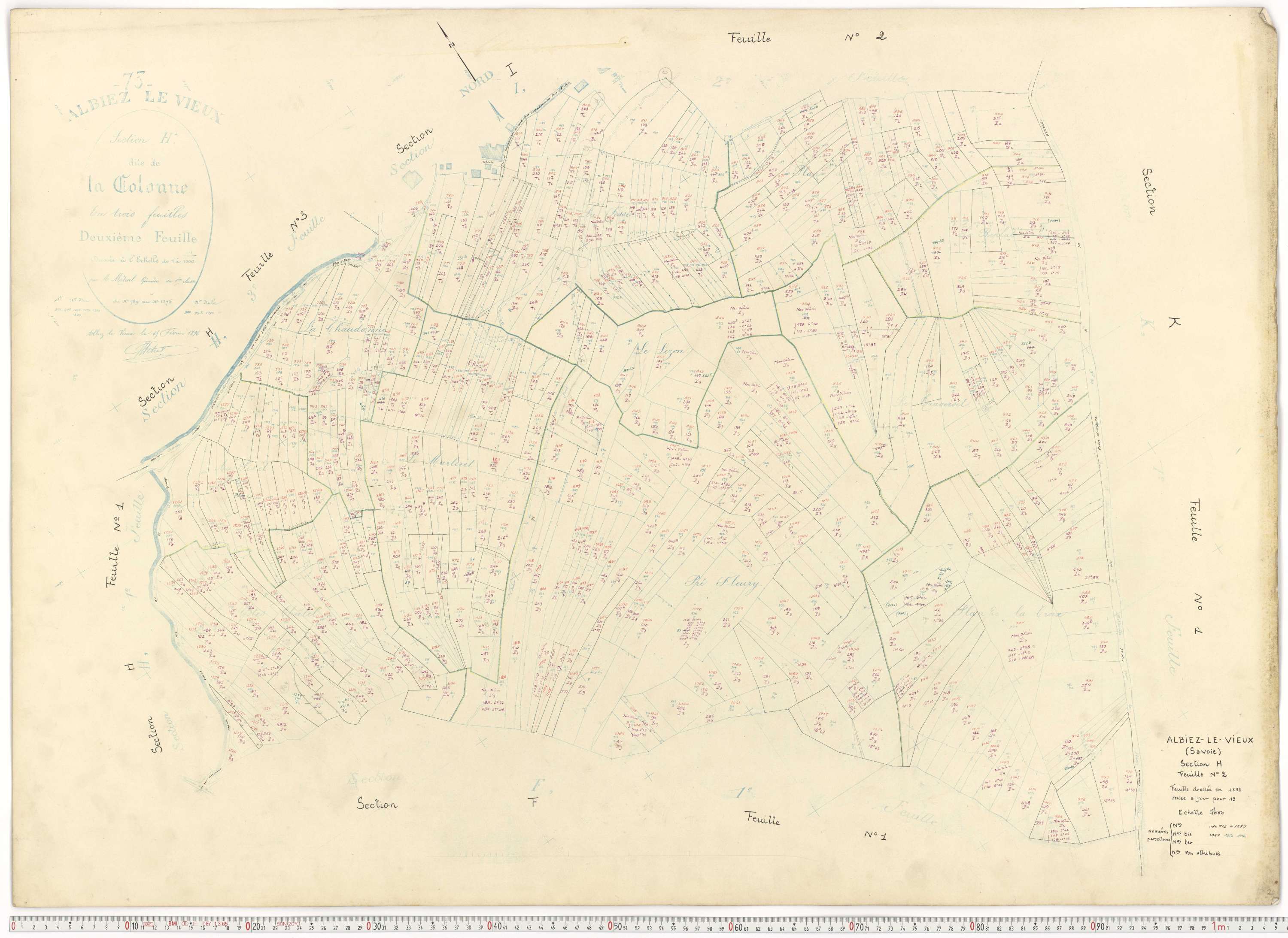 Albiez-Montrond - Plans cadastraux du cadastre rénové.