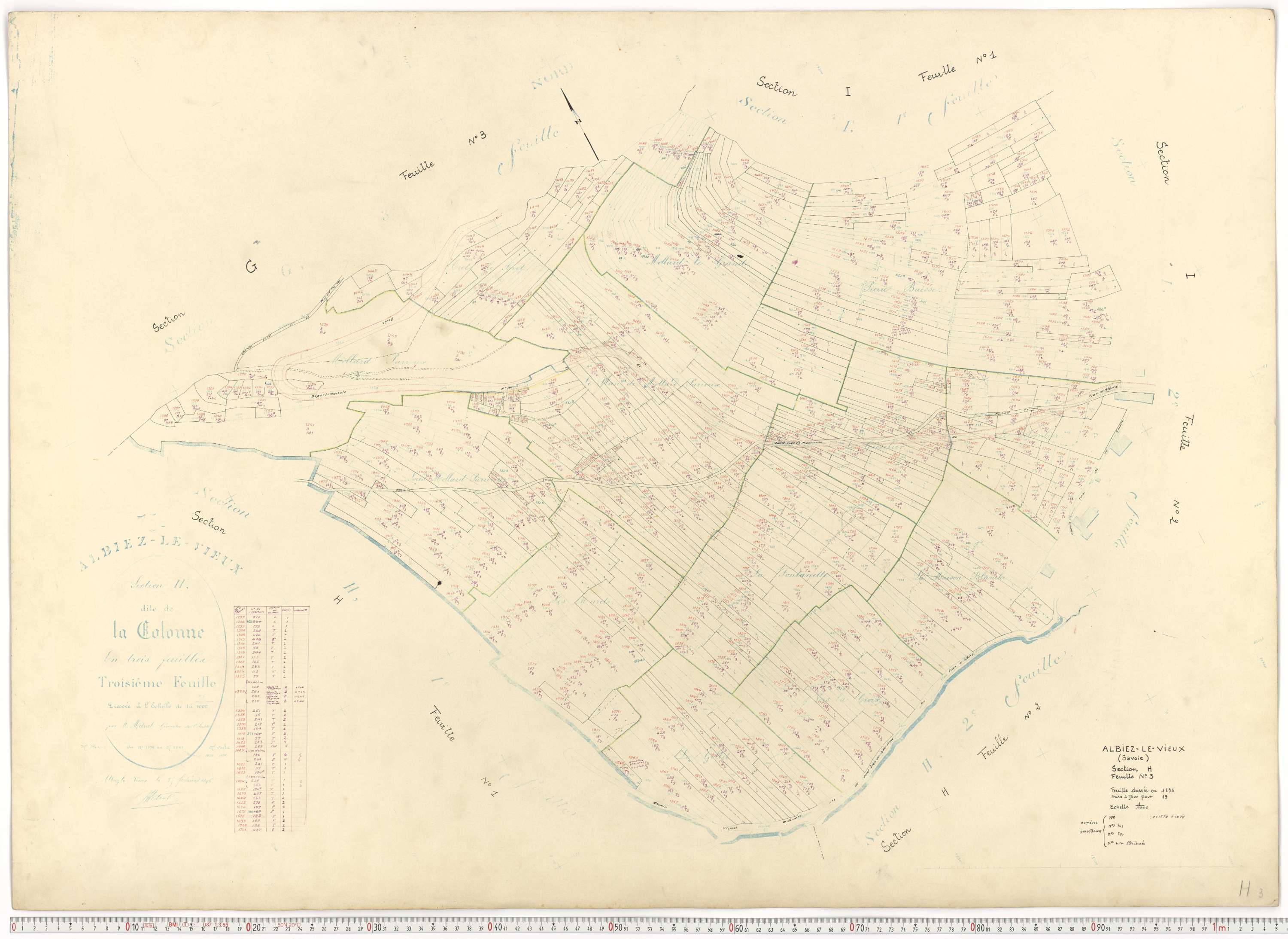Albiez-Montrond - Plans cadastraux du cadastre rénové.