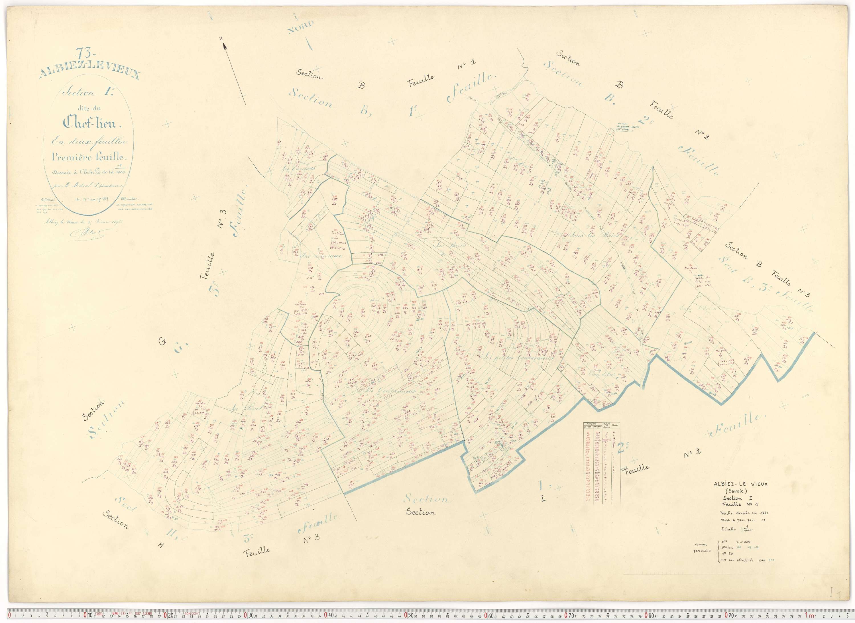 Albiez-Montrond - Plans cadastraux du cadastre rénové.