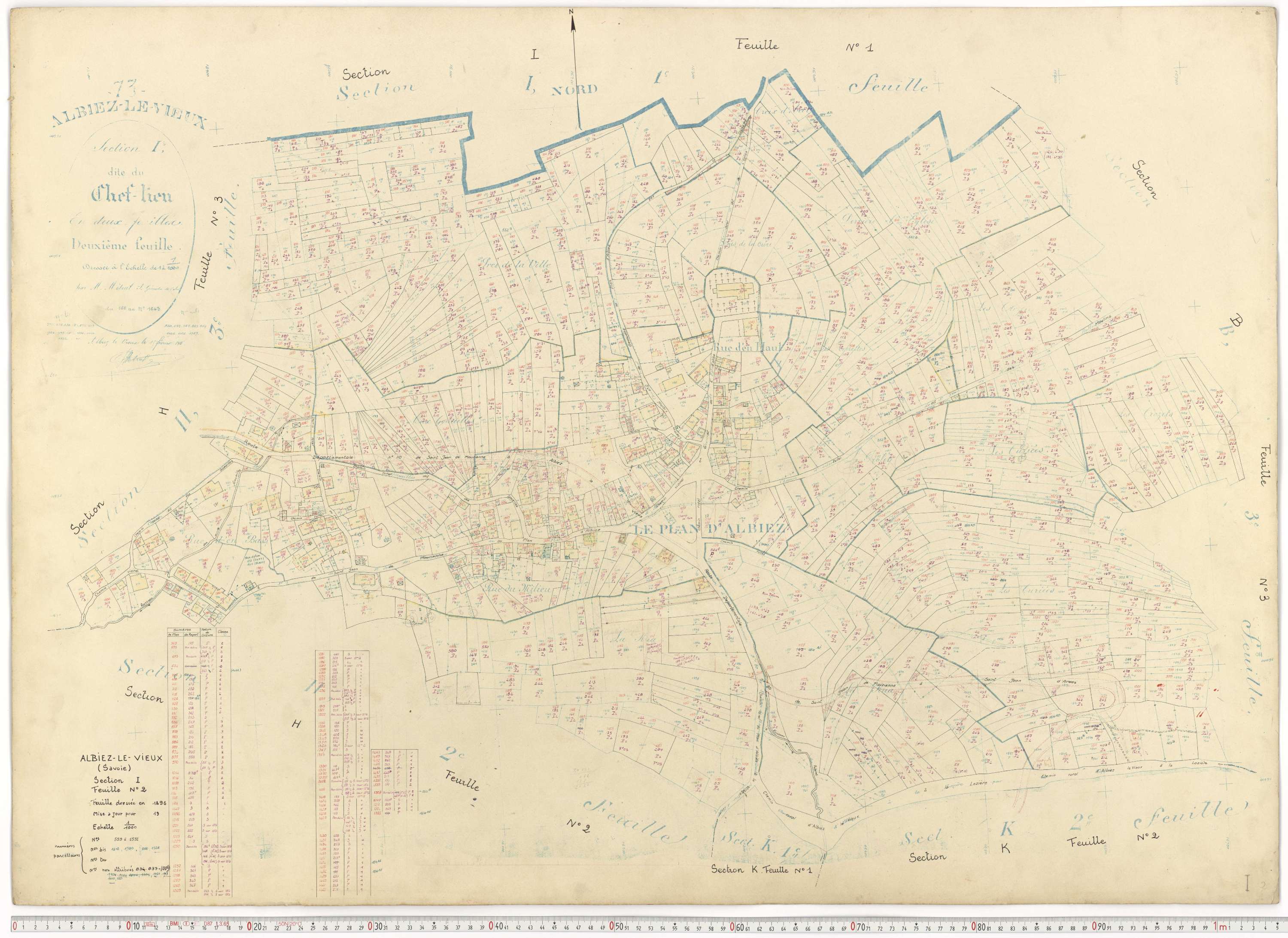 Albiez-Montrond - Plans cadastraux du cadastre rénové.