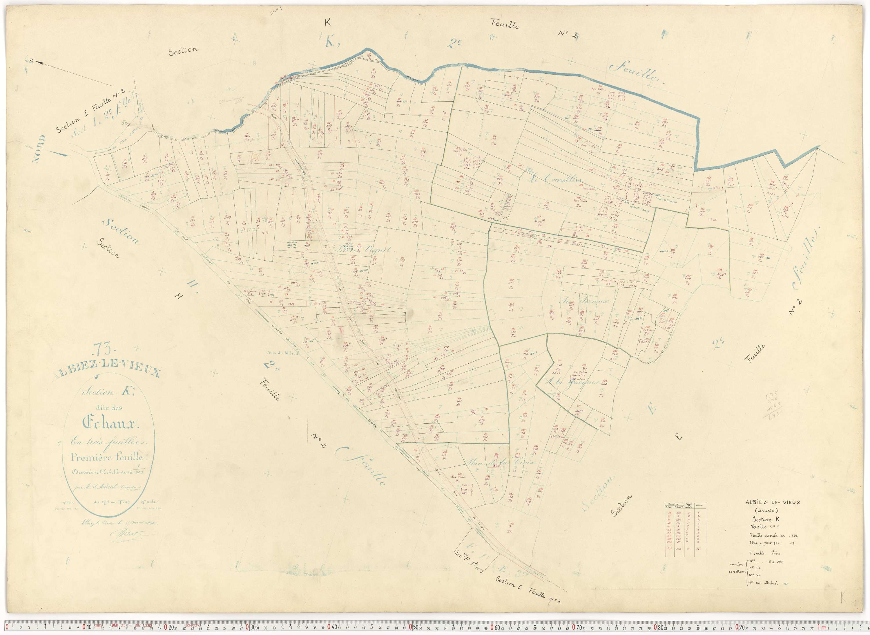 Albiez-Montrond - Plans cadastraux du cadastre rénové.