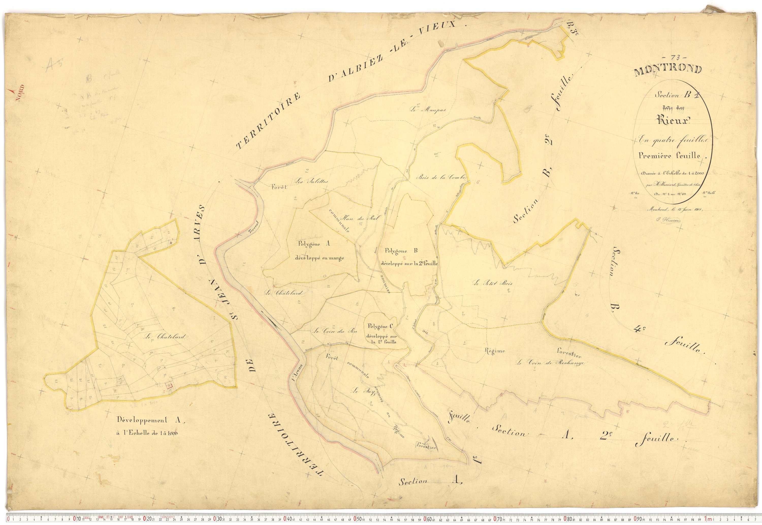Albiez-Montrond - Plans cadastraux du premier cadastre français.