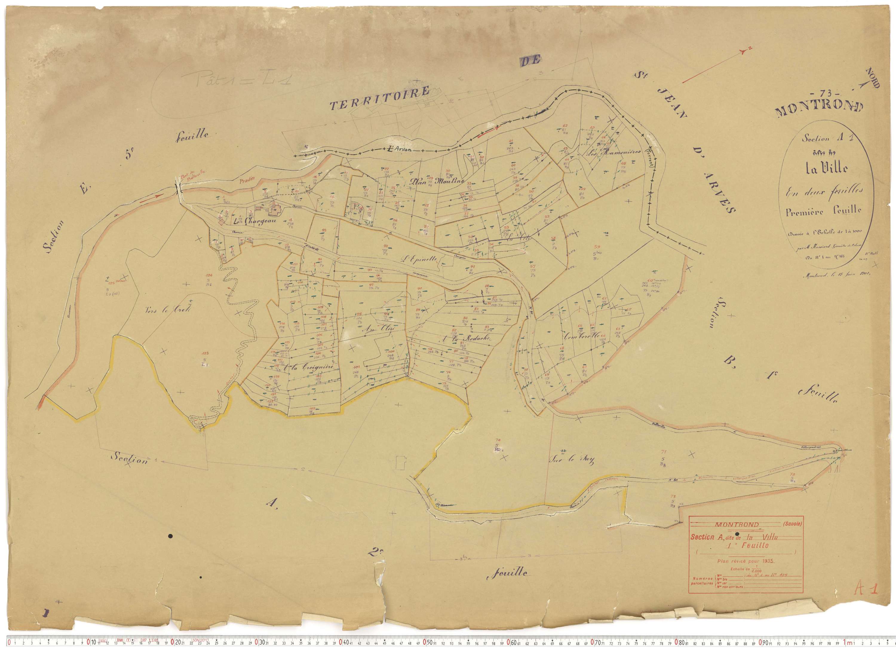 Albiez-Montrond - Plans cadastraux du cadastre rénové.