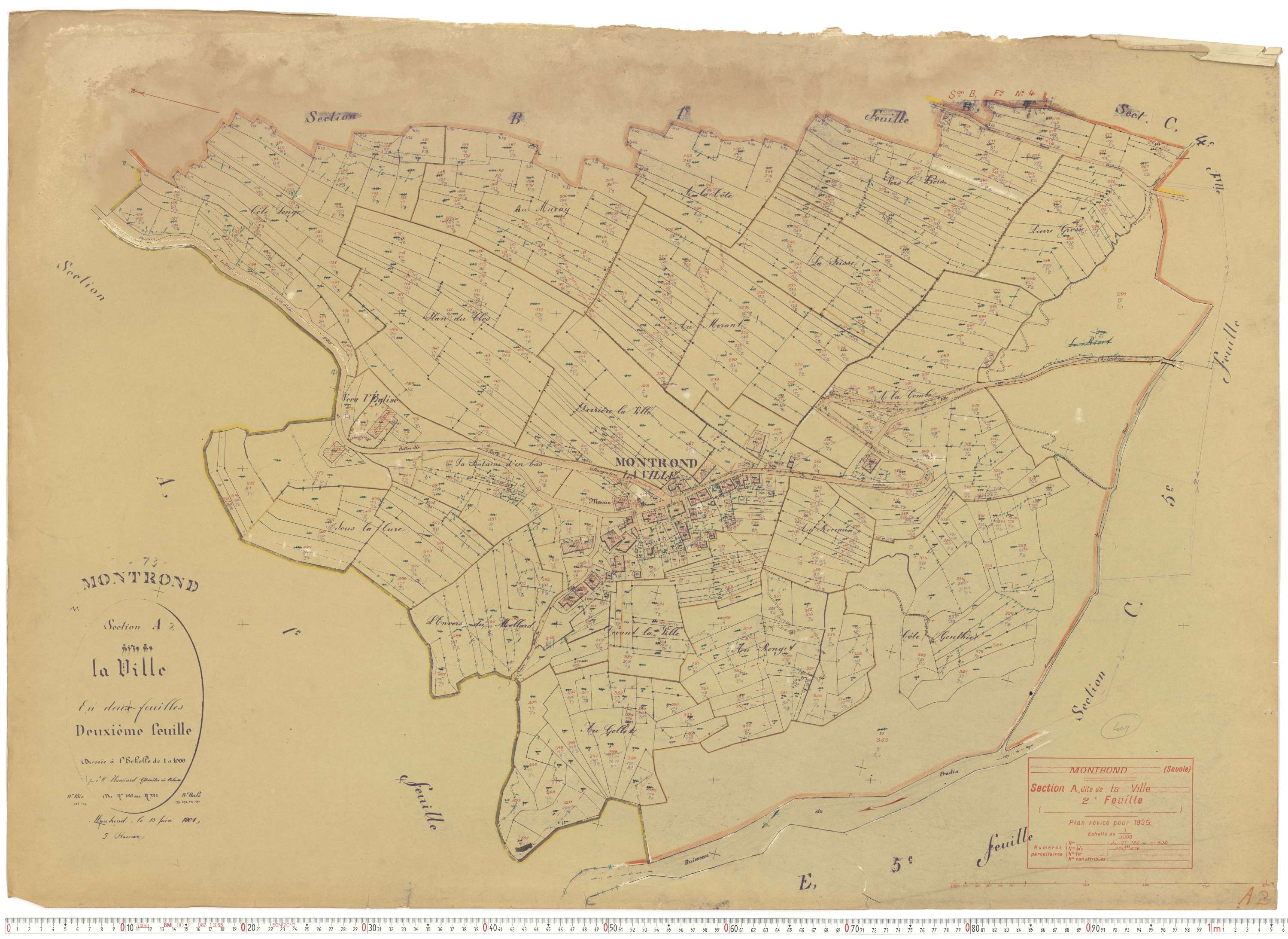 Albiez-Montrond - Plans cadastraux du cadastre rénové.