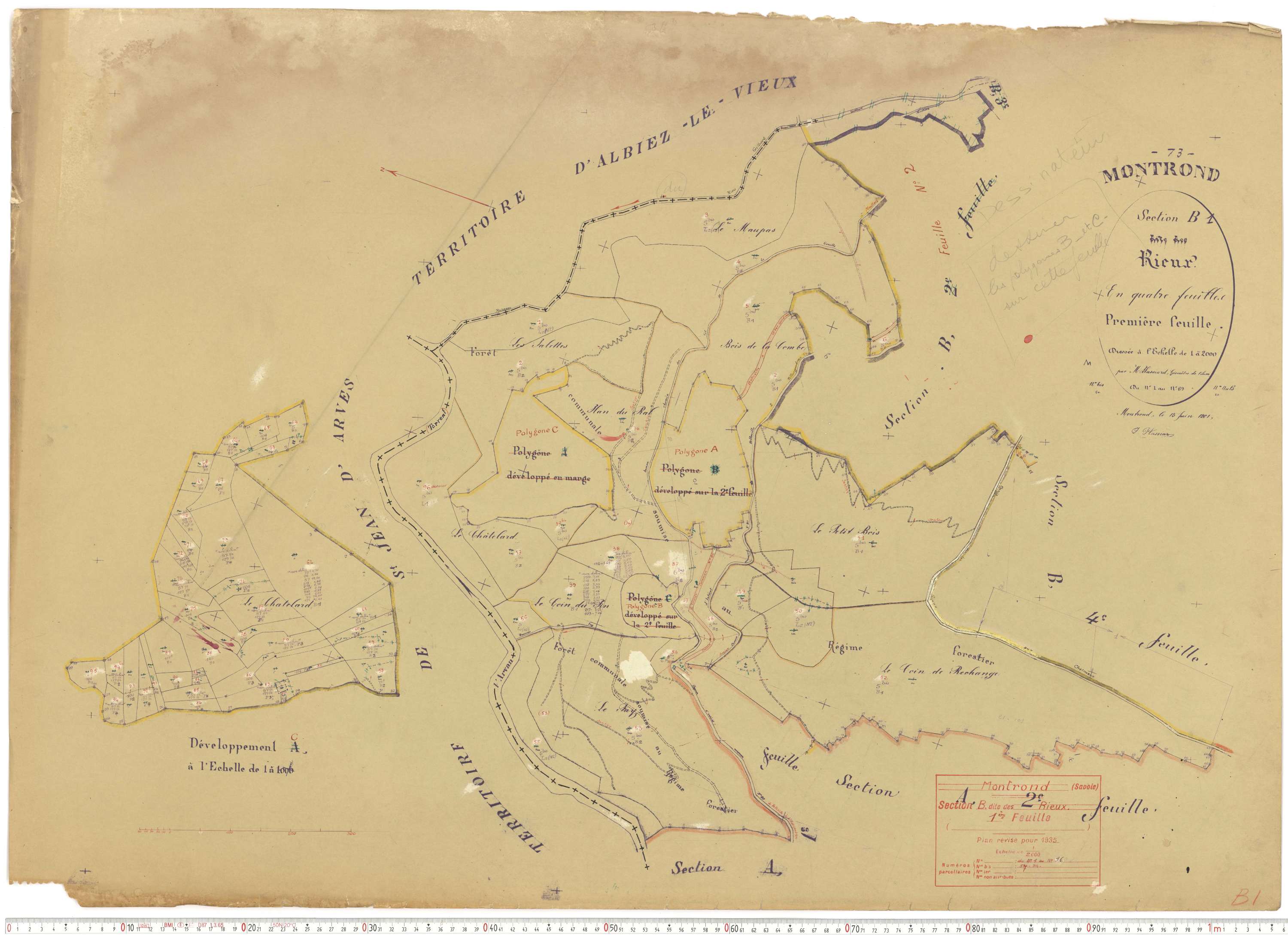 Albiez-Montrond - Plans cadastraux du cadastre rénové.