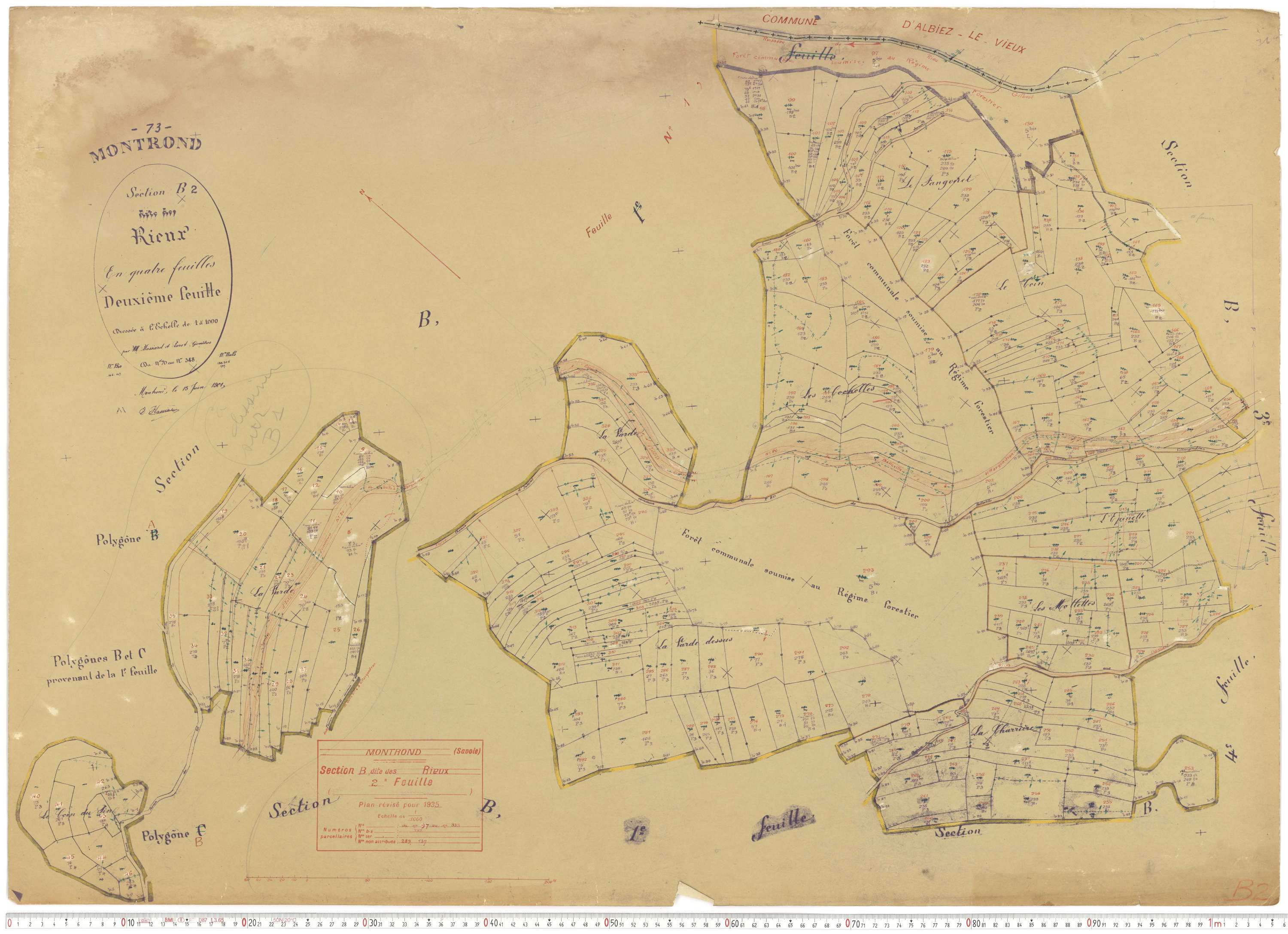Albiez-Montrond - Plans cadastraux du cadastre rénové.