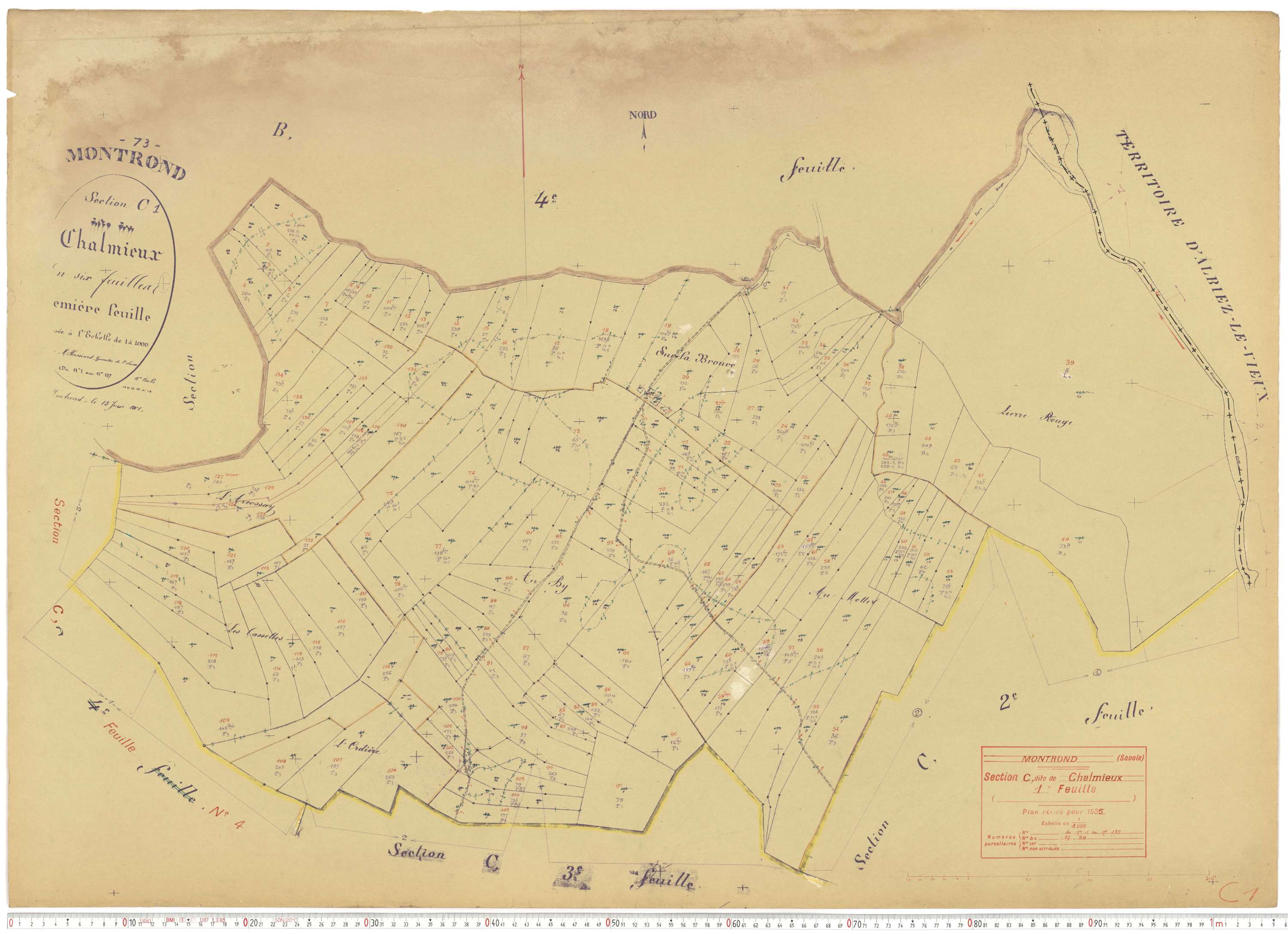 Albiez-Montrond - Plans cadastraux du cadastre rénové.