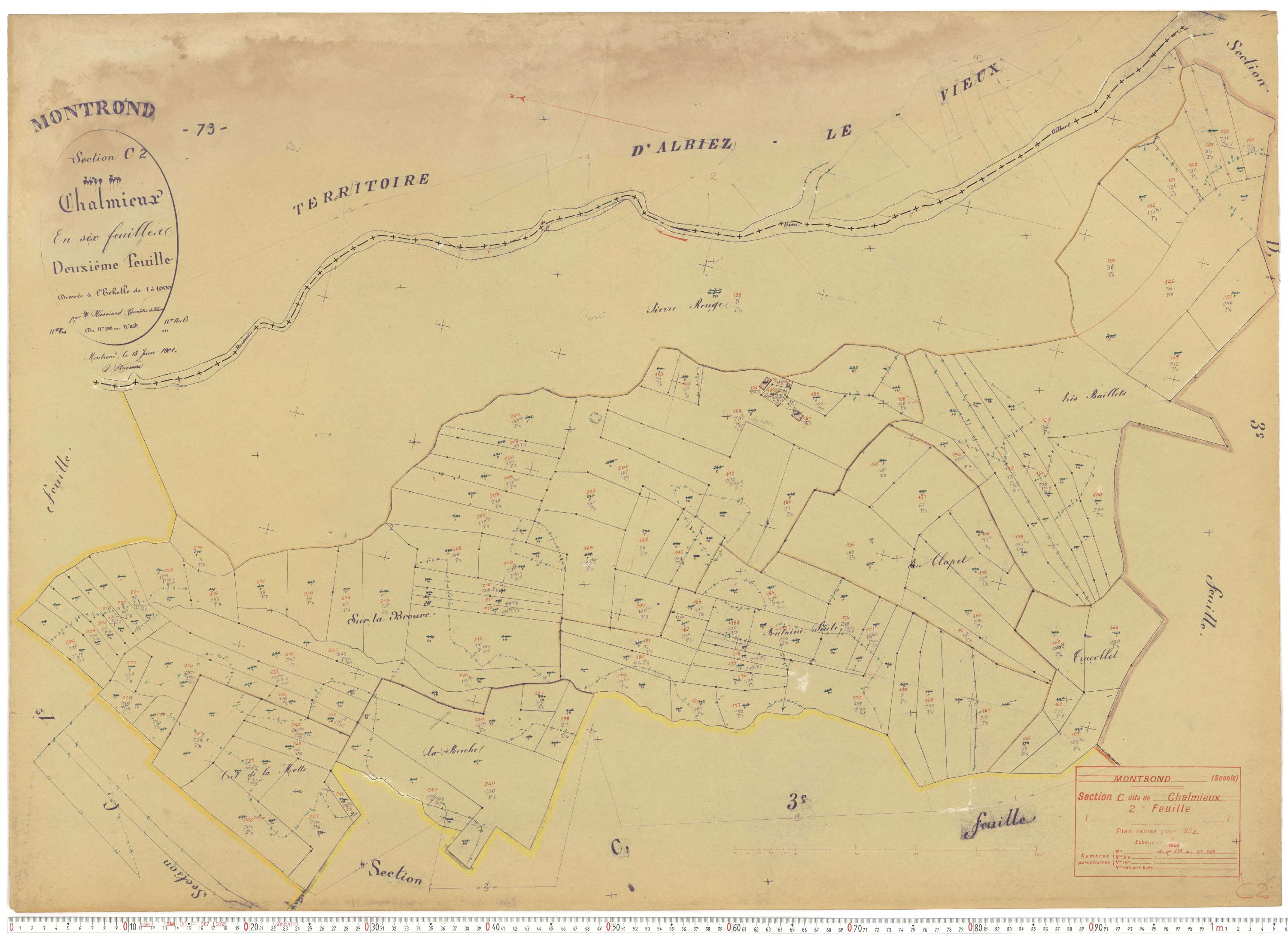 Albiez-Montrond - Plans cadastraux du cadastre rénové.