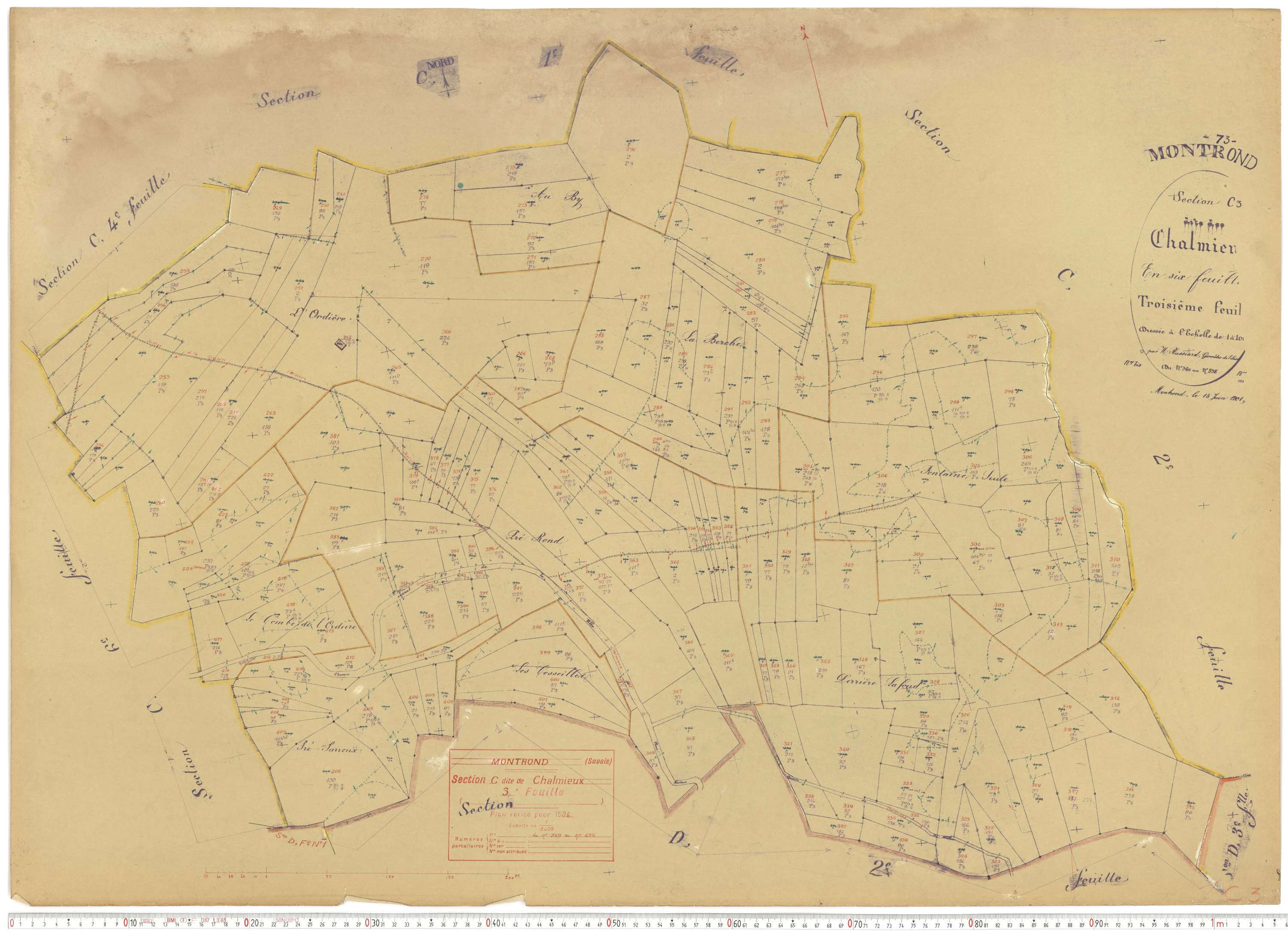Albiez-Montrond - Plans cadastraux du cadastre rénové.
