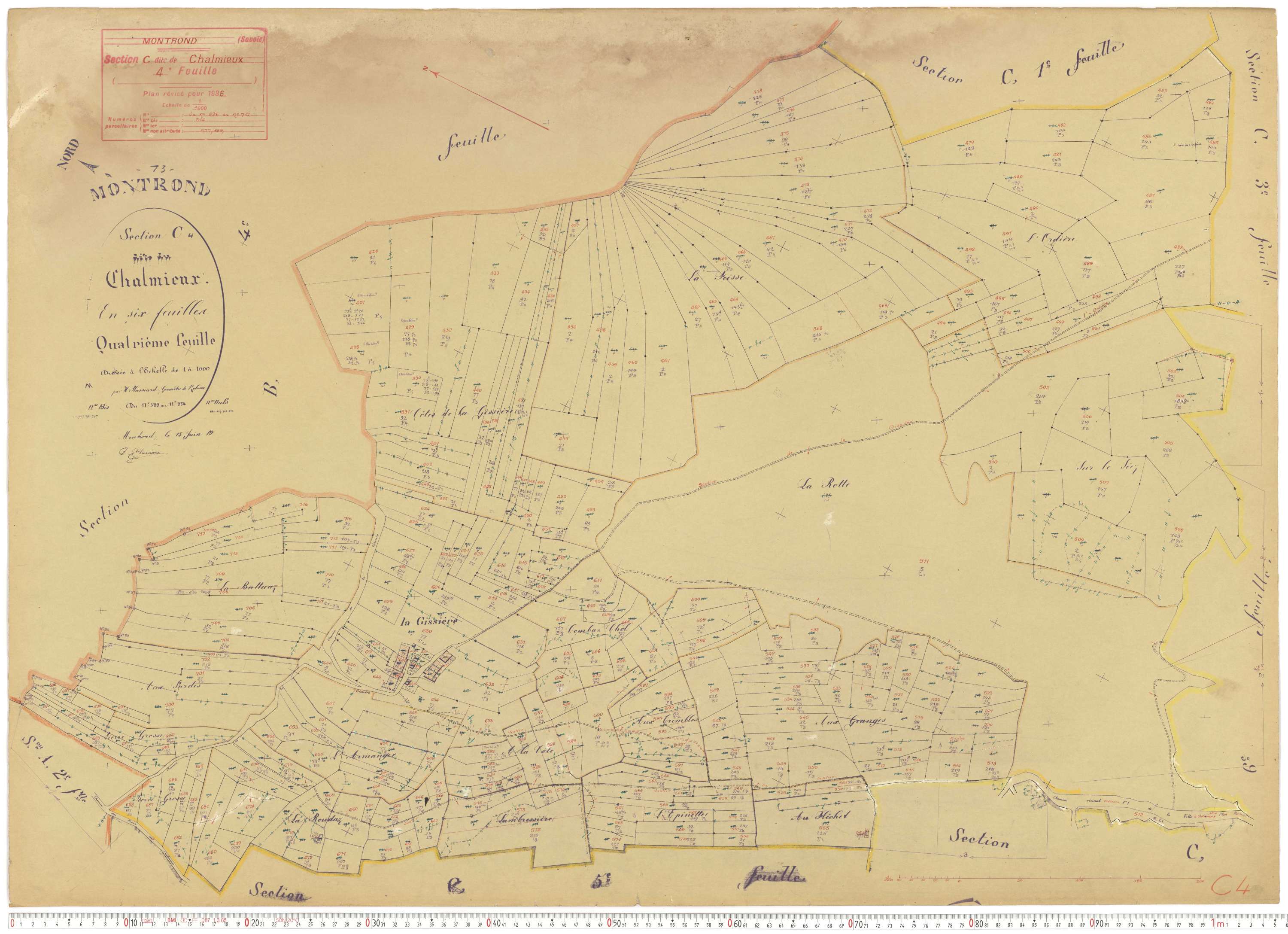 Albiez-Montrond - Plans cadastraux du cadastre rénové.
