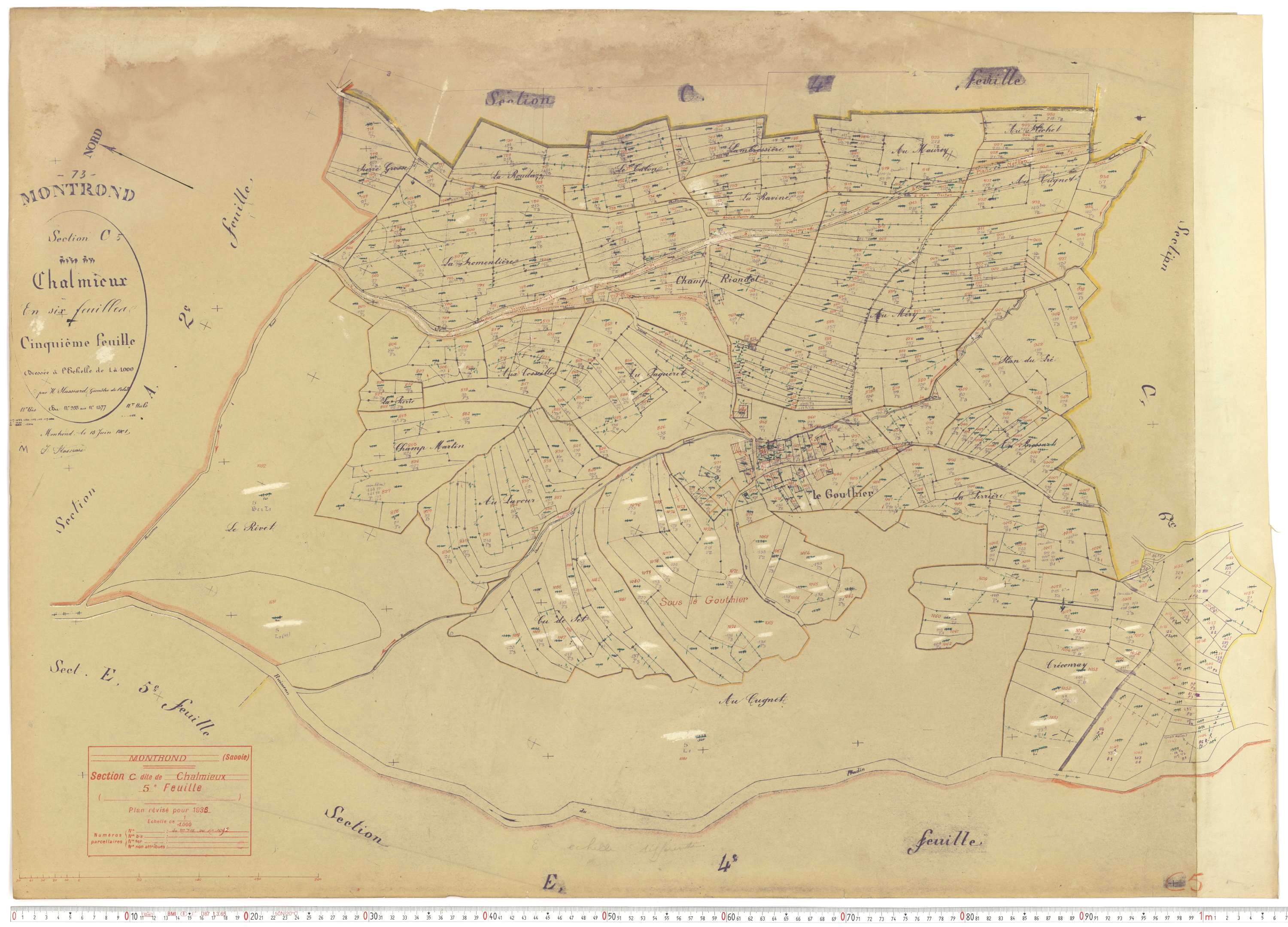 Albiez-Montrond - Plans cadastraux du cadastre rénové.