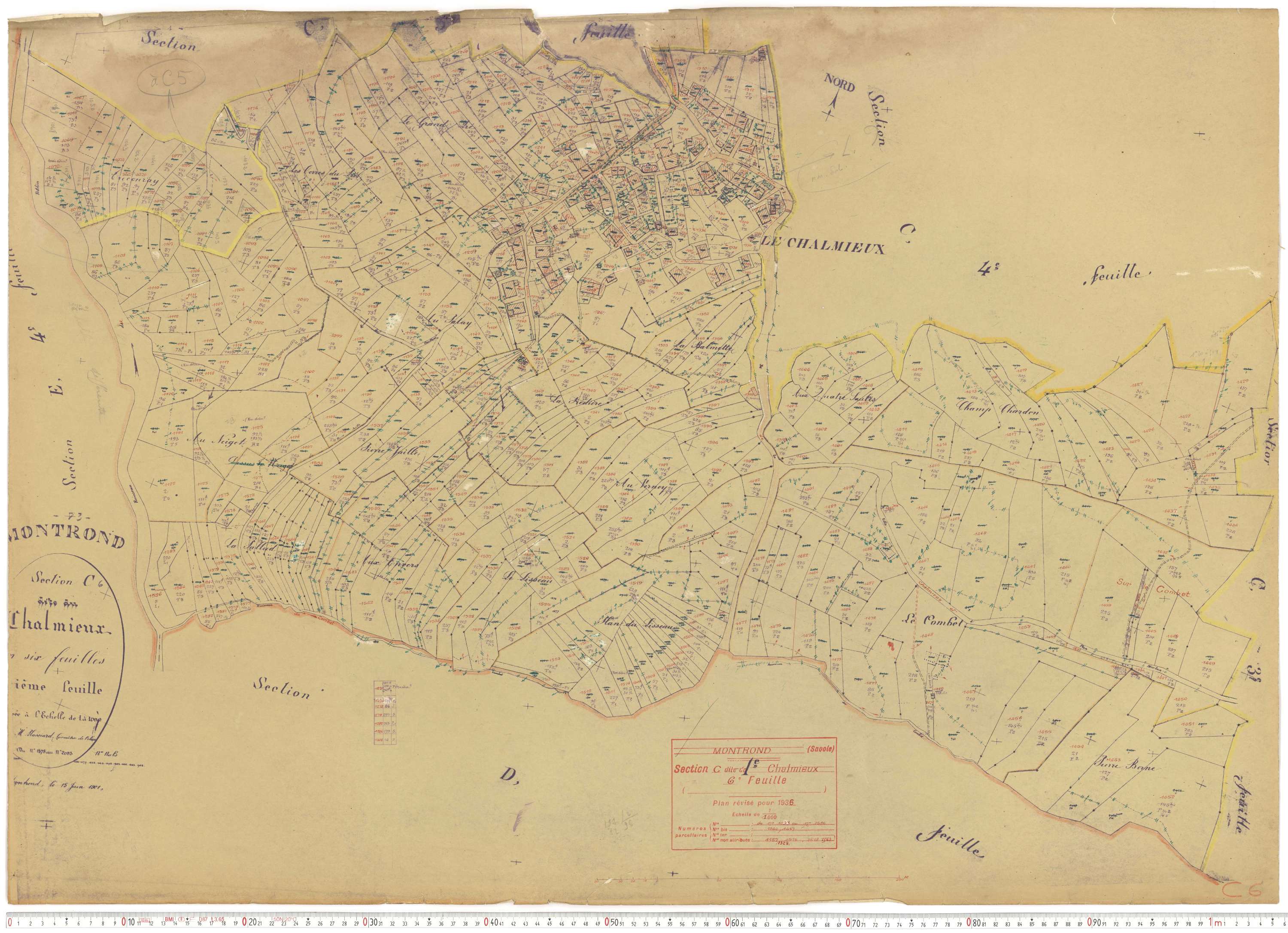 Albiez-Montrond - Plans cadastraux du cadastre rénové.