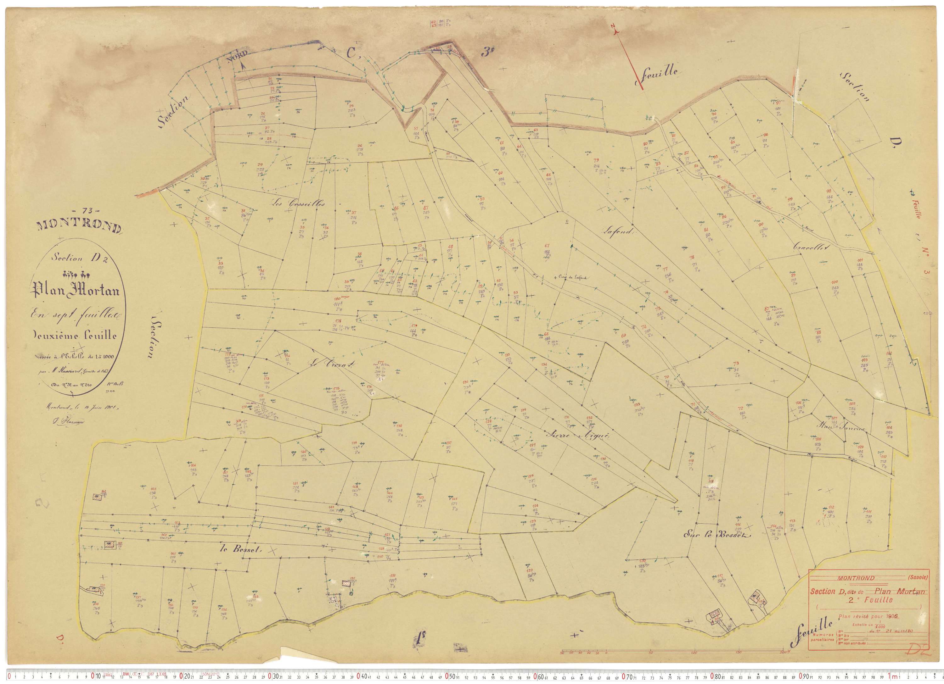 Albiez-Montrond - Plans cadastraux du cadastre rénové.